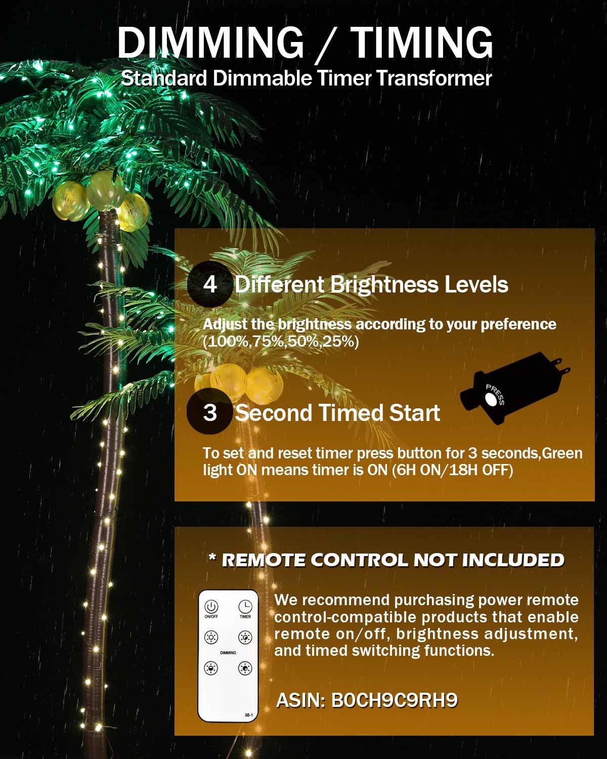 5ft Palm Tree with 136 LEDs, Reinforced Version