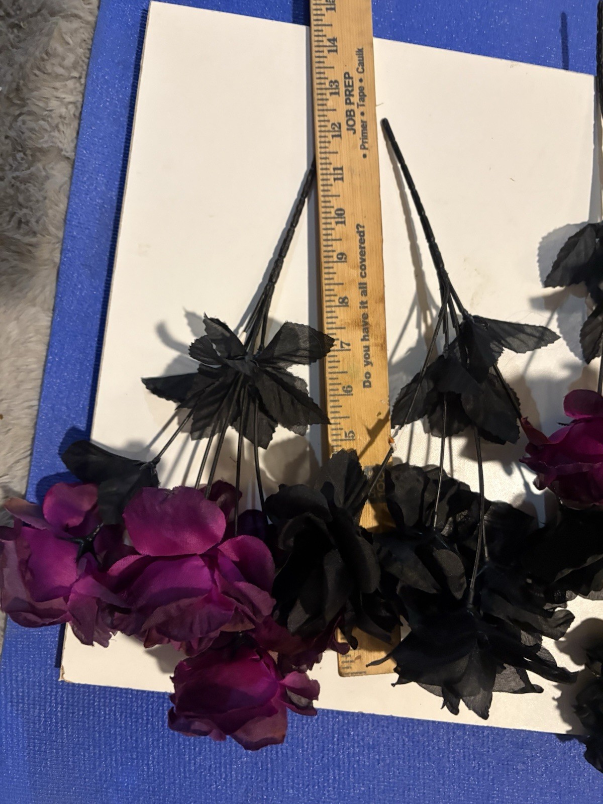 10 Boquets Roses Artificial Black Purple Roses On Stem Artificial Flowers 70PC