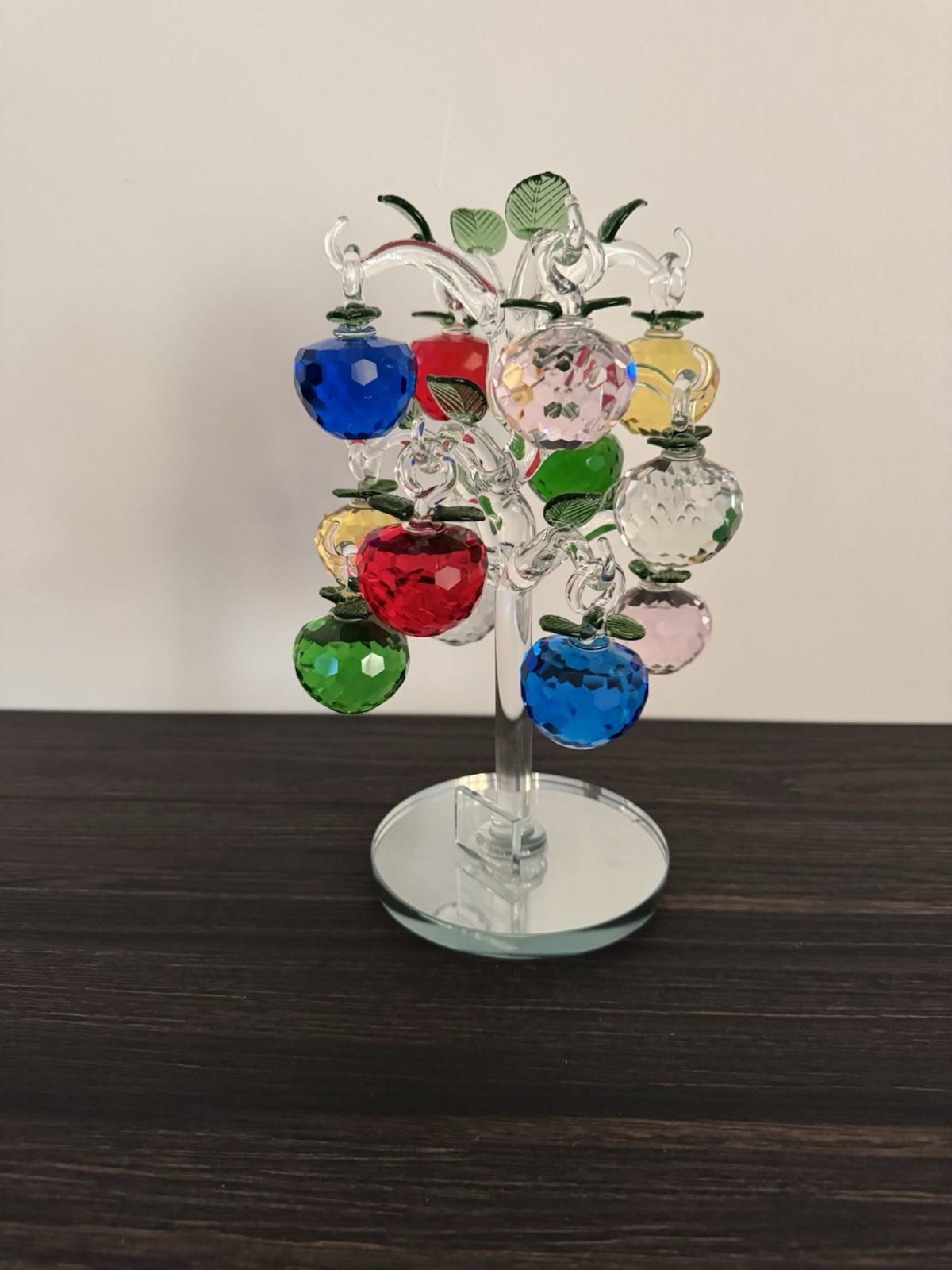 Crystal Apple Tree Ornament Artificial Apple Tree Figurine Decorative Apple T…