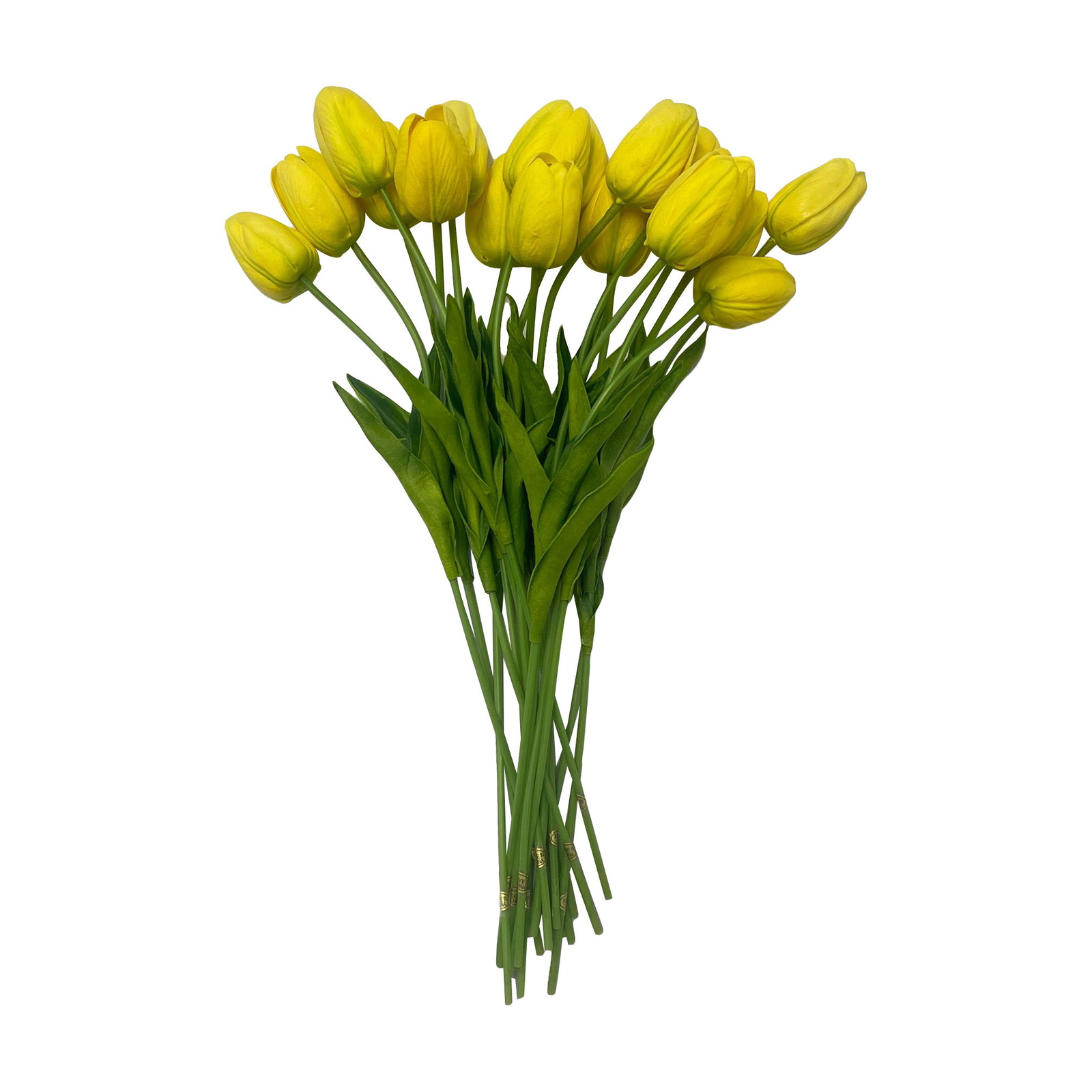 18 Pc Artificial Foam 15″ Real Touch Yellow Tulip Bundle Flower Silk Floral