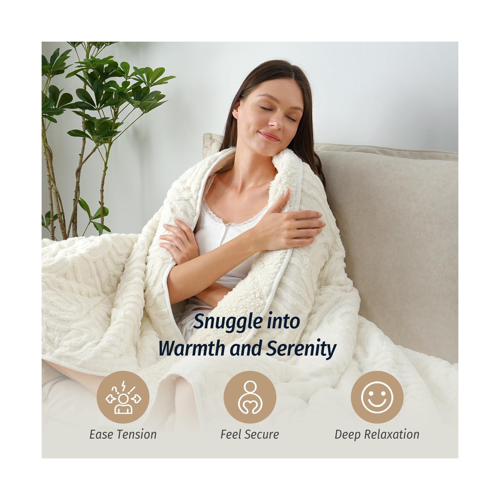 Wemore Jacquard Fleece Weighted Blanket Queen Size 60″ x 80″ 15lbs,… Fast Ship