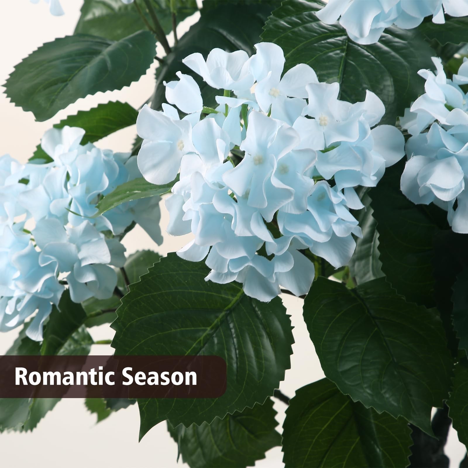 38″ Artificial Hydrangea Tree in Pot, Faux Potted Silk Hydrangea Plant for In…