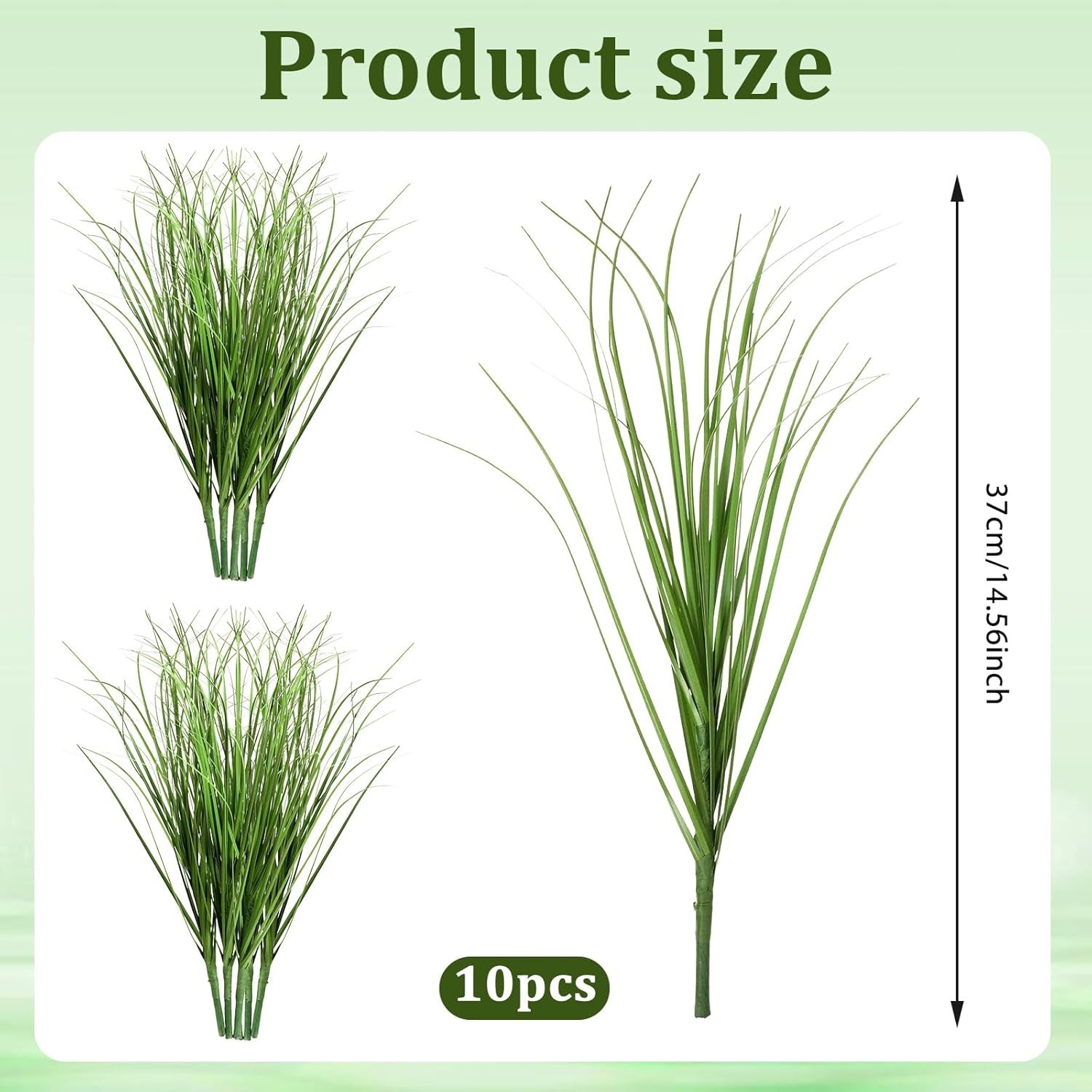 10 PCS Artificial Wheat Grass Plants, 14.6 Inch Faux Shrubs Wheat Grass Green…