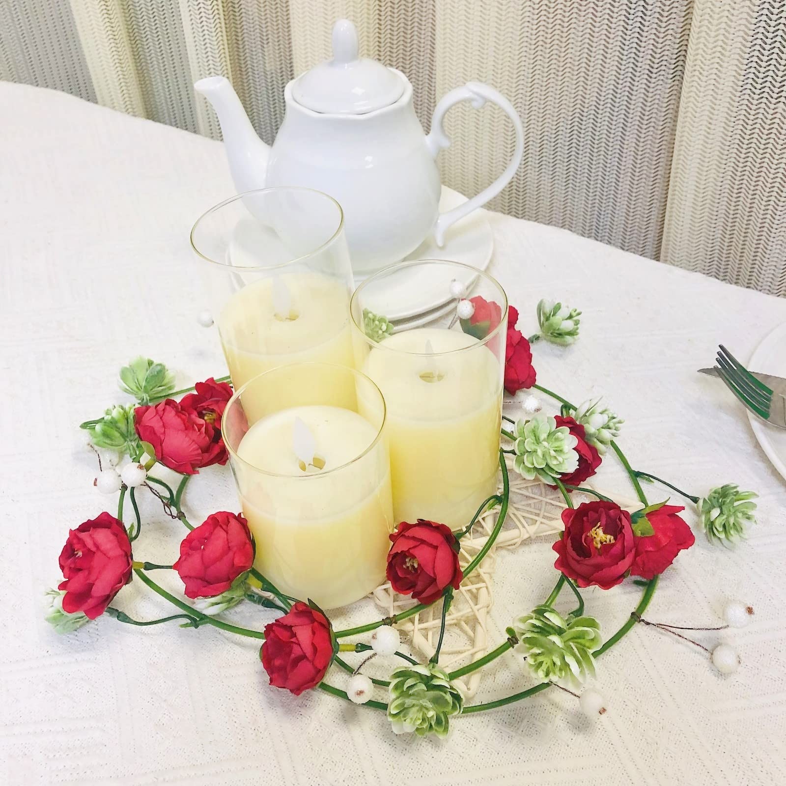 Fake Rose Vine Flowers Plants Artificial Flower Hanging Rose Succulents Ivy for