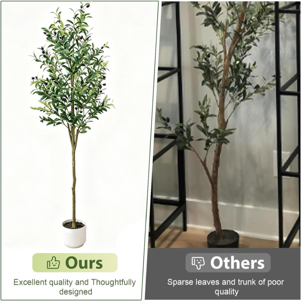 Olive Trees Artificial Indoor with Olive Branches and Lifelike Fruits 5/6FT