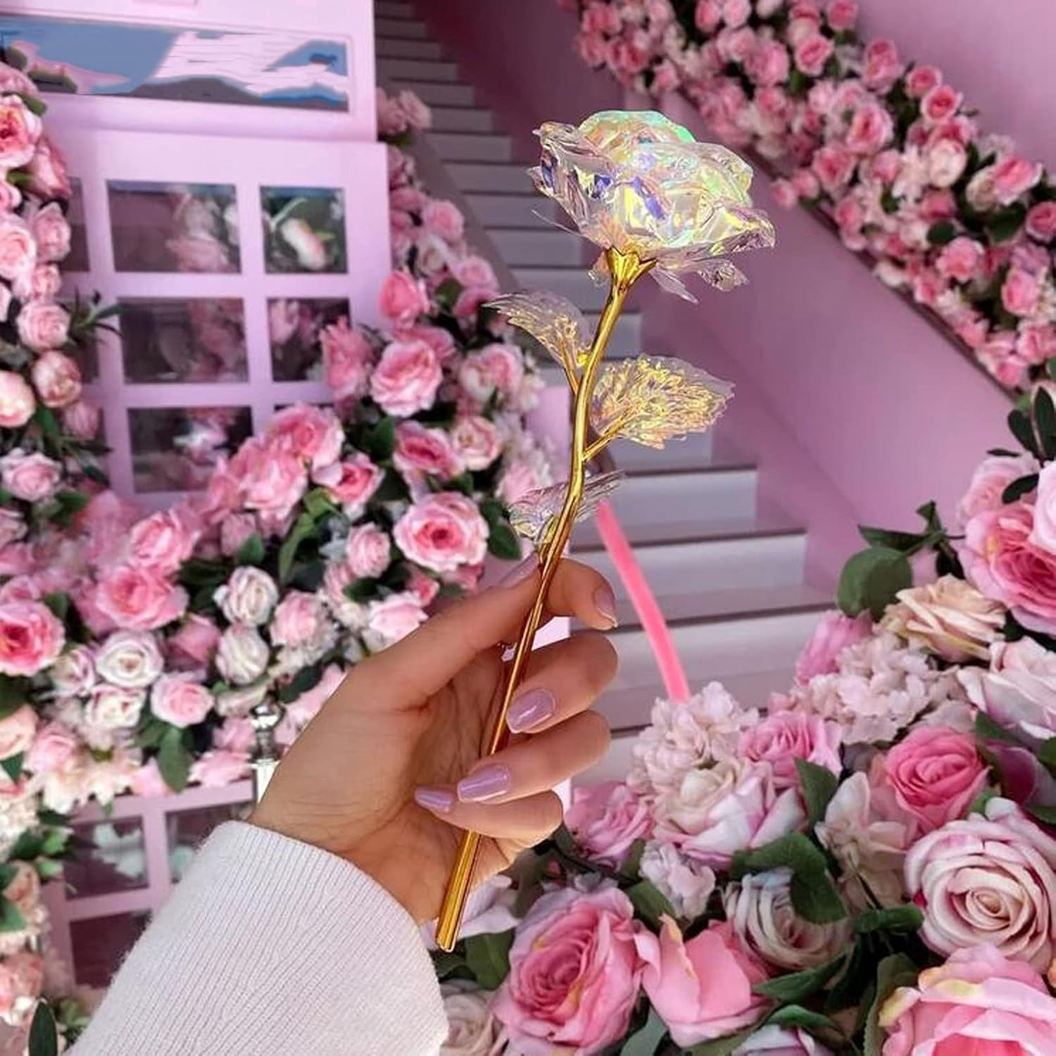 43 Pcs 24K Gold Galaxy Rose Flowers – Perfect Gift for Any Occasion