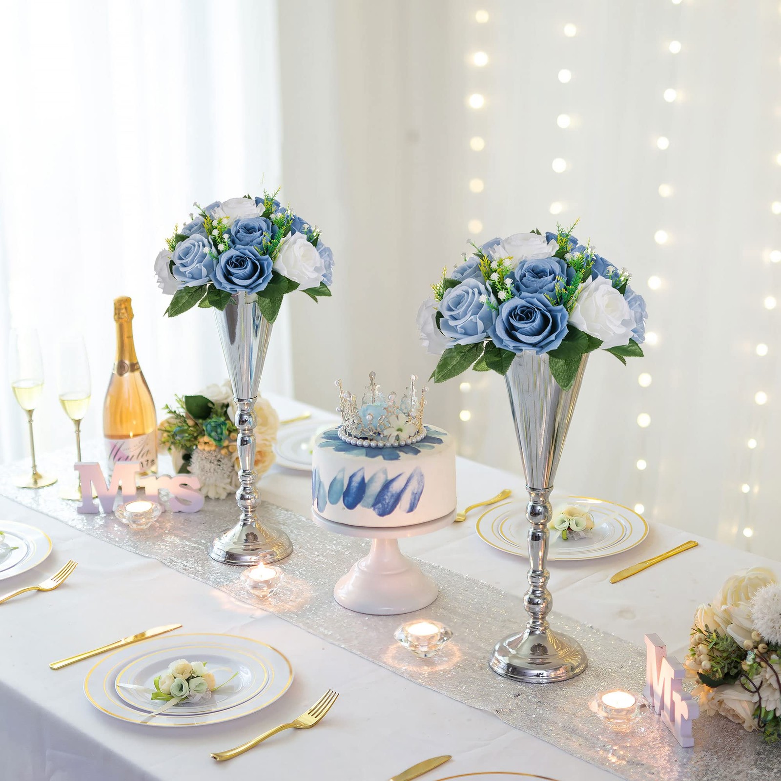 Blue Flowers Artificial for Decoration Silk Kissing Balls for Wedding – Artif…