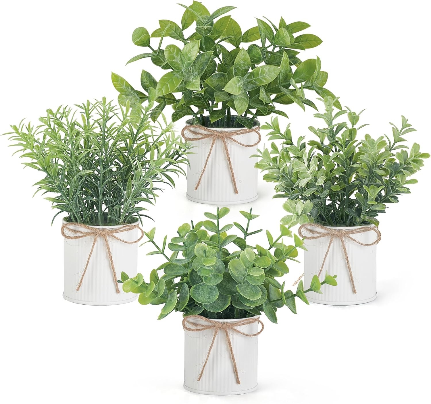 4 Pack Small Fake Plants Eucalyptus Rosemary Succulents Plants Artificial in …