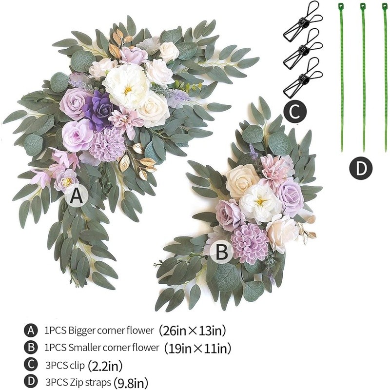 Artificial Flower Wedding Arch Decor Swag Silk Foam Floral Arrangement Set New