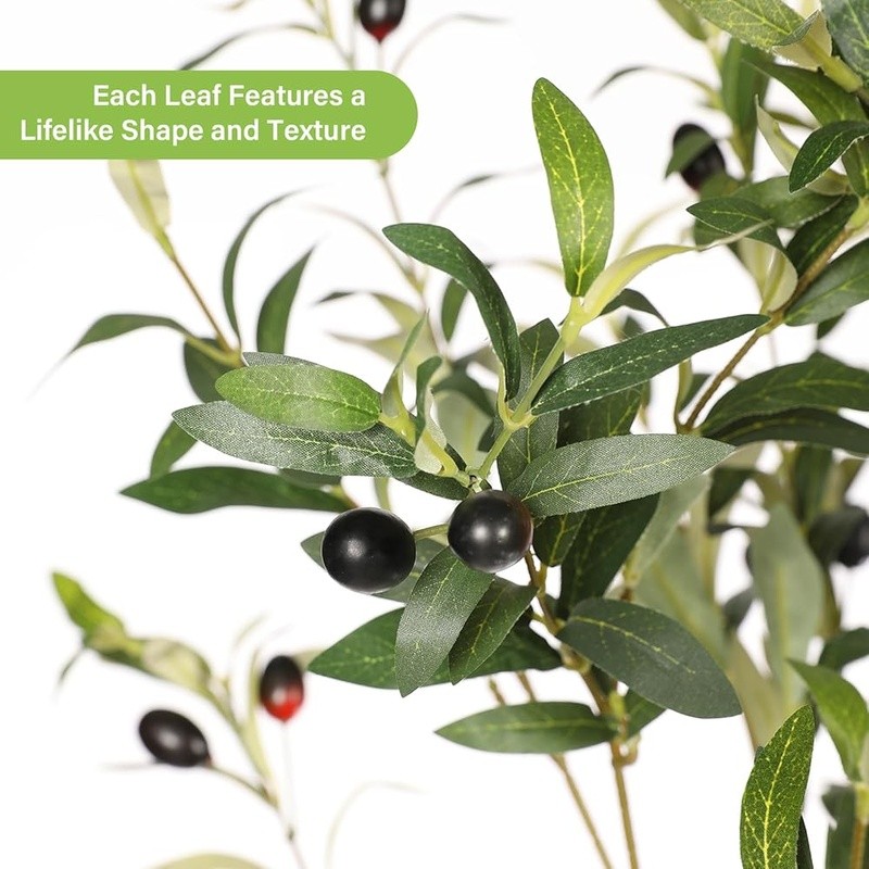 Realistic Olive Tree Faux Plant Indoor Decor Zero Maintenance Housewarming Gift