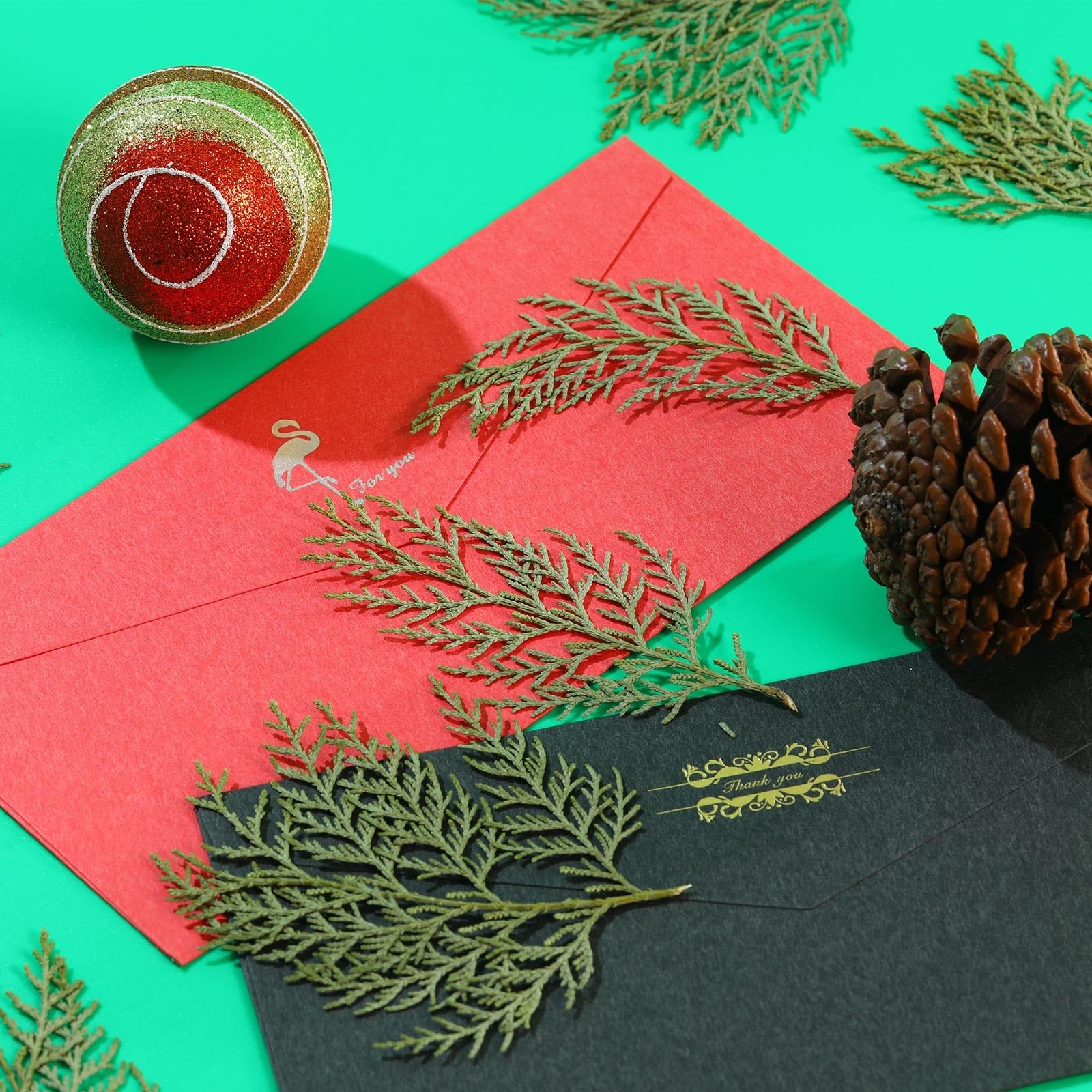 Real Pressed Pine Leaves Branches for Christmas Crafts, Natural Dried Botanic…