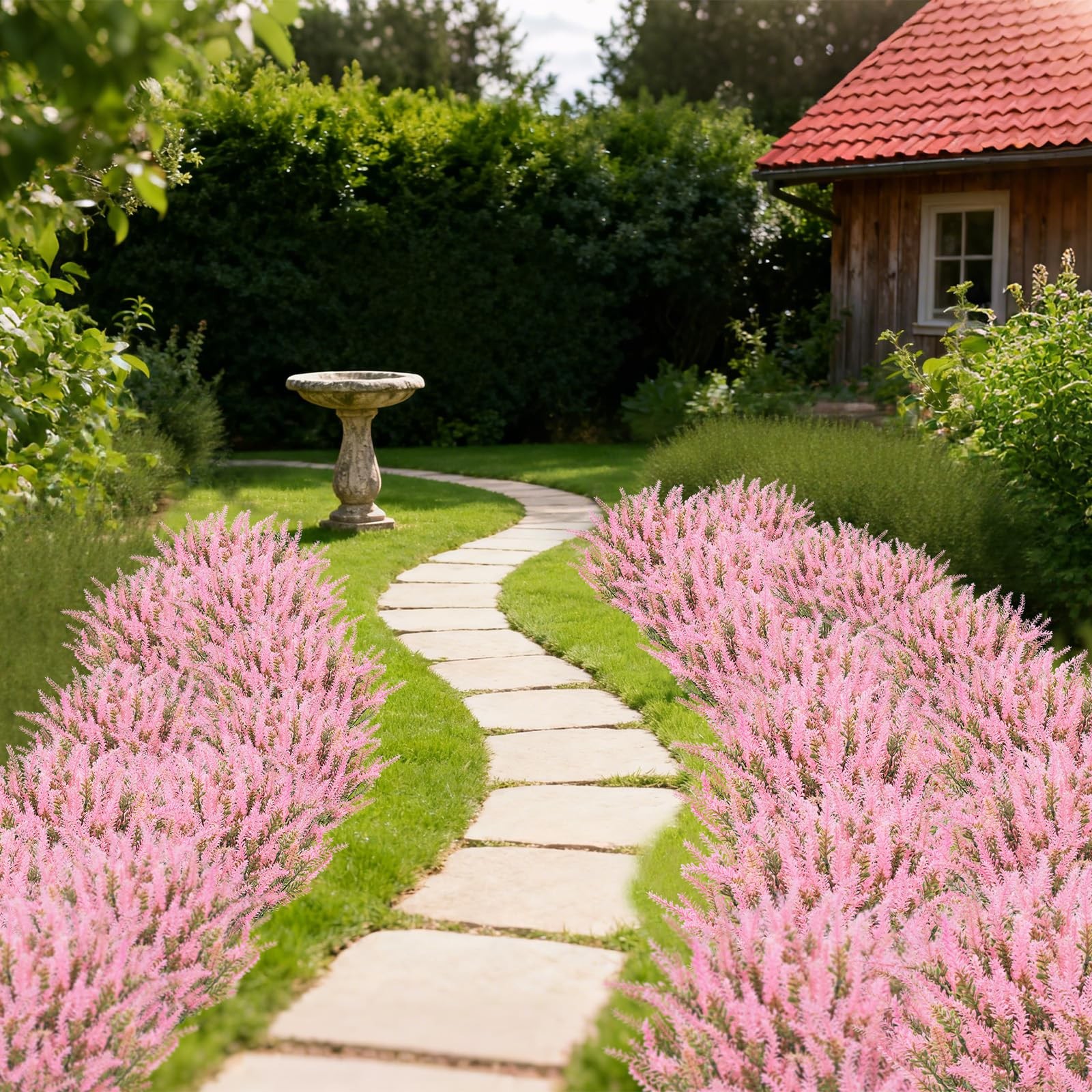 20 Bundles Fake Flowers Artificial Lavender Faux Plastic Plants Flowers for H…