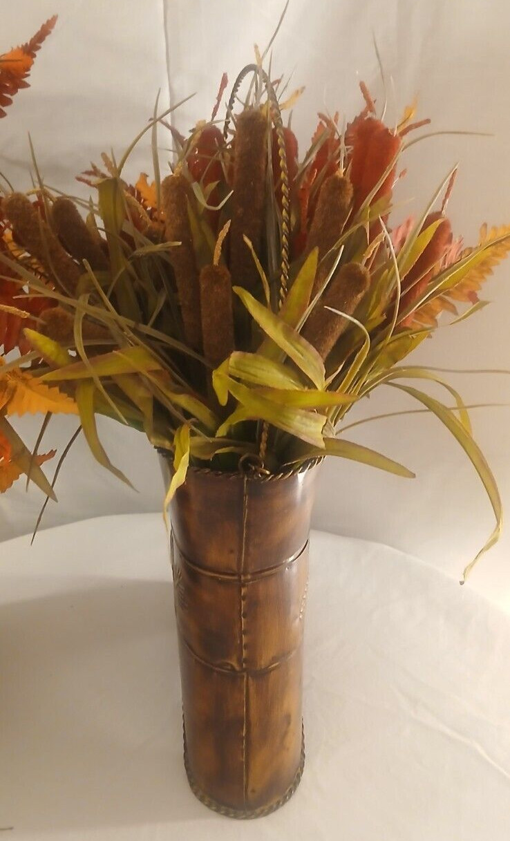 Fall Flower Arrangement Center Piece Vase Autumn Thanksgiving Pinecones Set of 2
