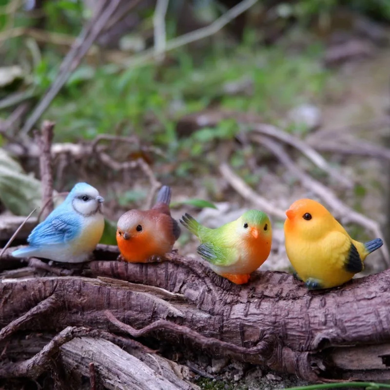 1Pc Outdoor Statues, Robins, Resin Handicrafts, Suitable for Moss Potted Plants/