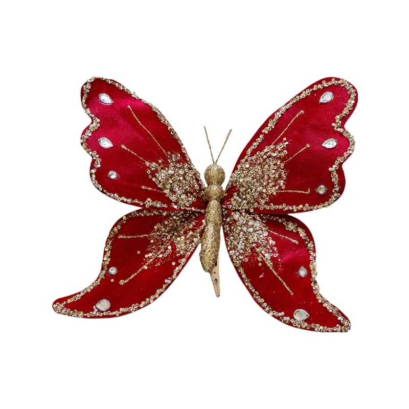Clip On Butterflies for Home Decoration Butterfly Shape Christmas Accessories