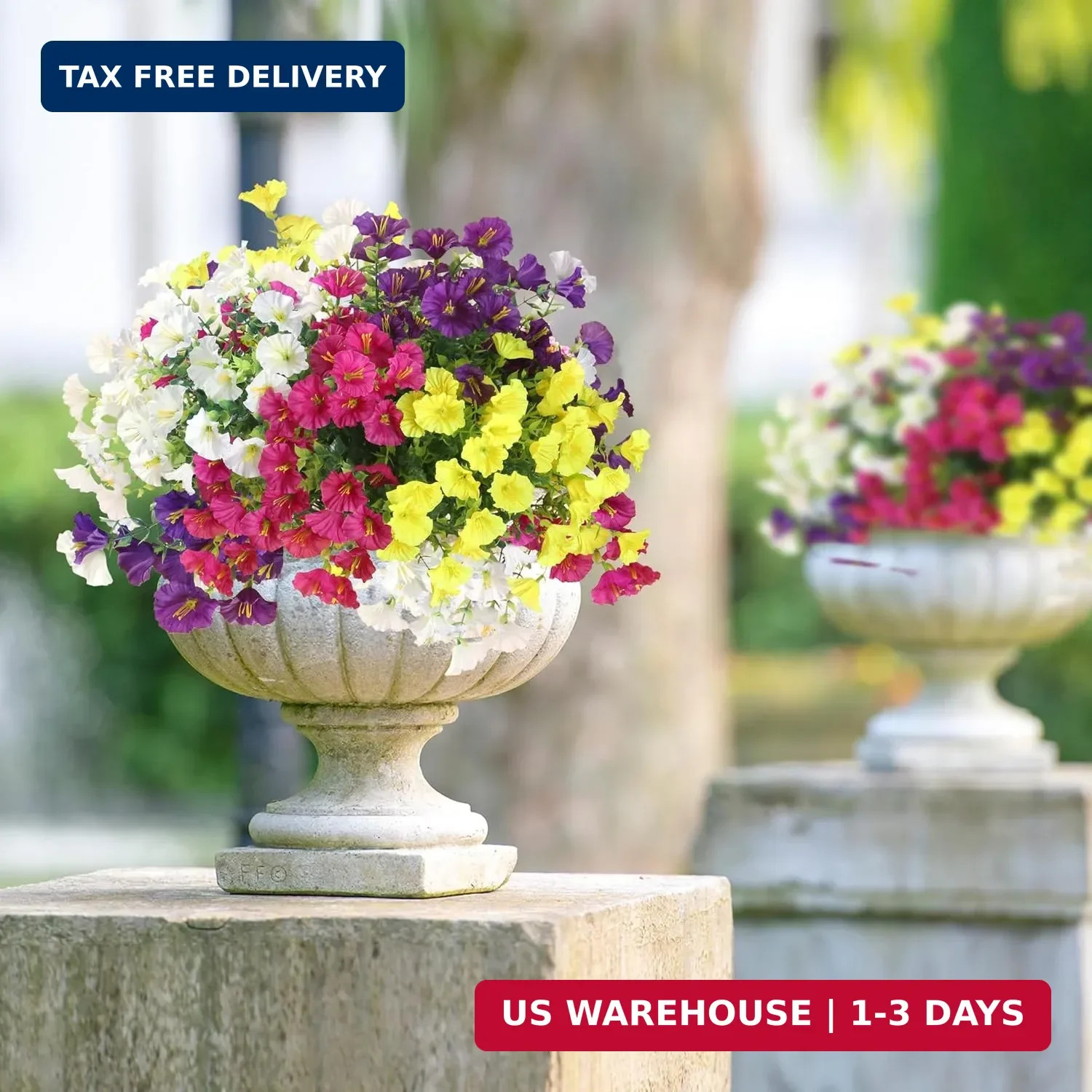 Artificial Flowers for Outdoors 12 Bundles Realistic Faux Plants UV Resistant Fa