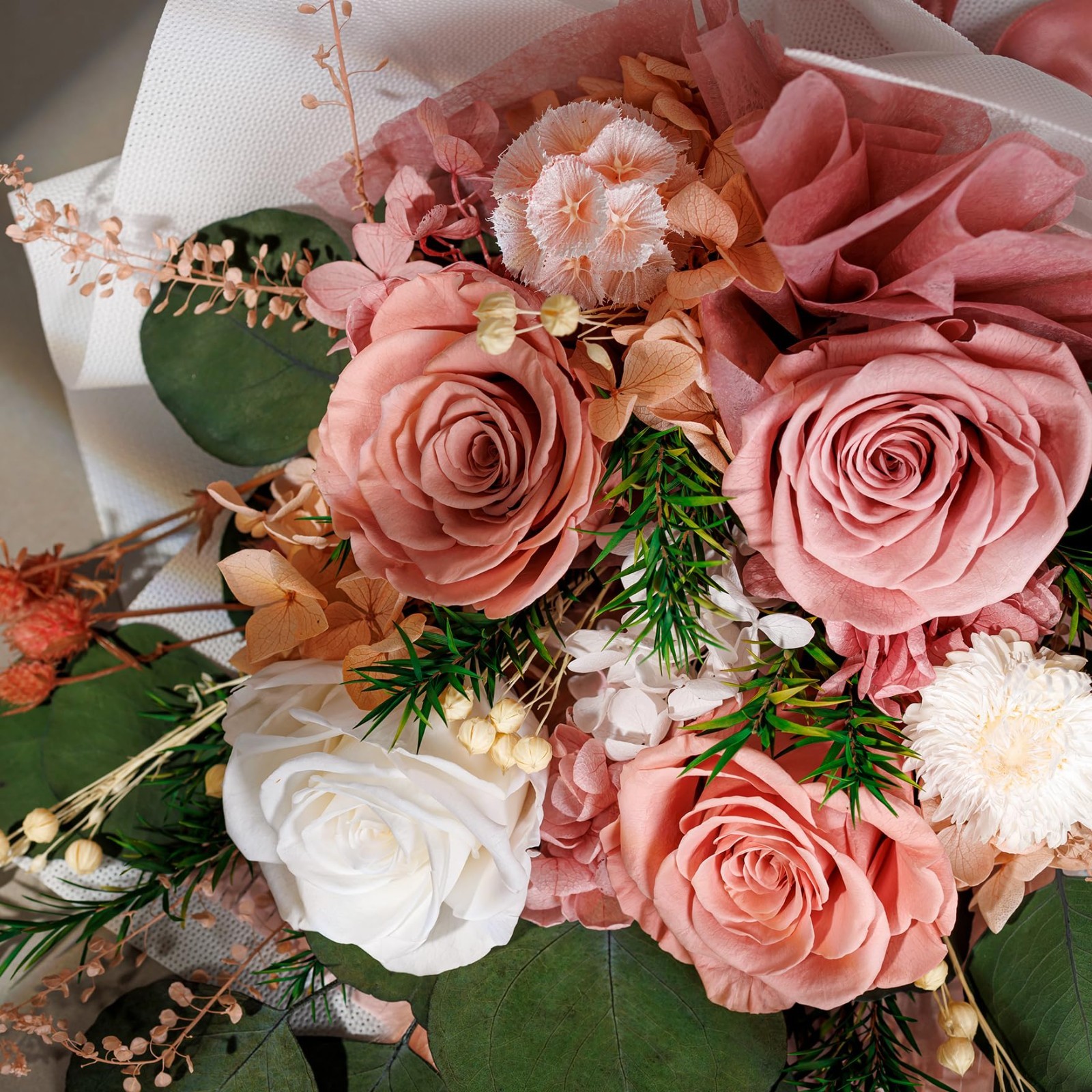 Mixed Bouquet of Preserved Flowers for Mother’s Day, Birthday Gift for Women, Du