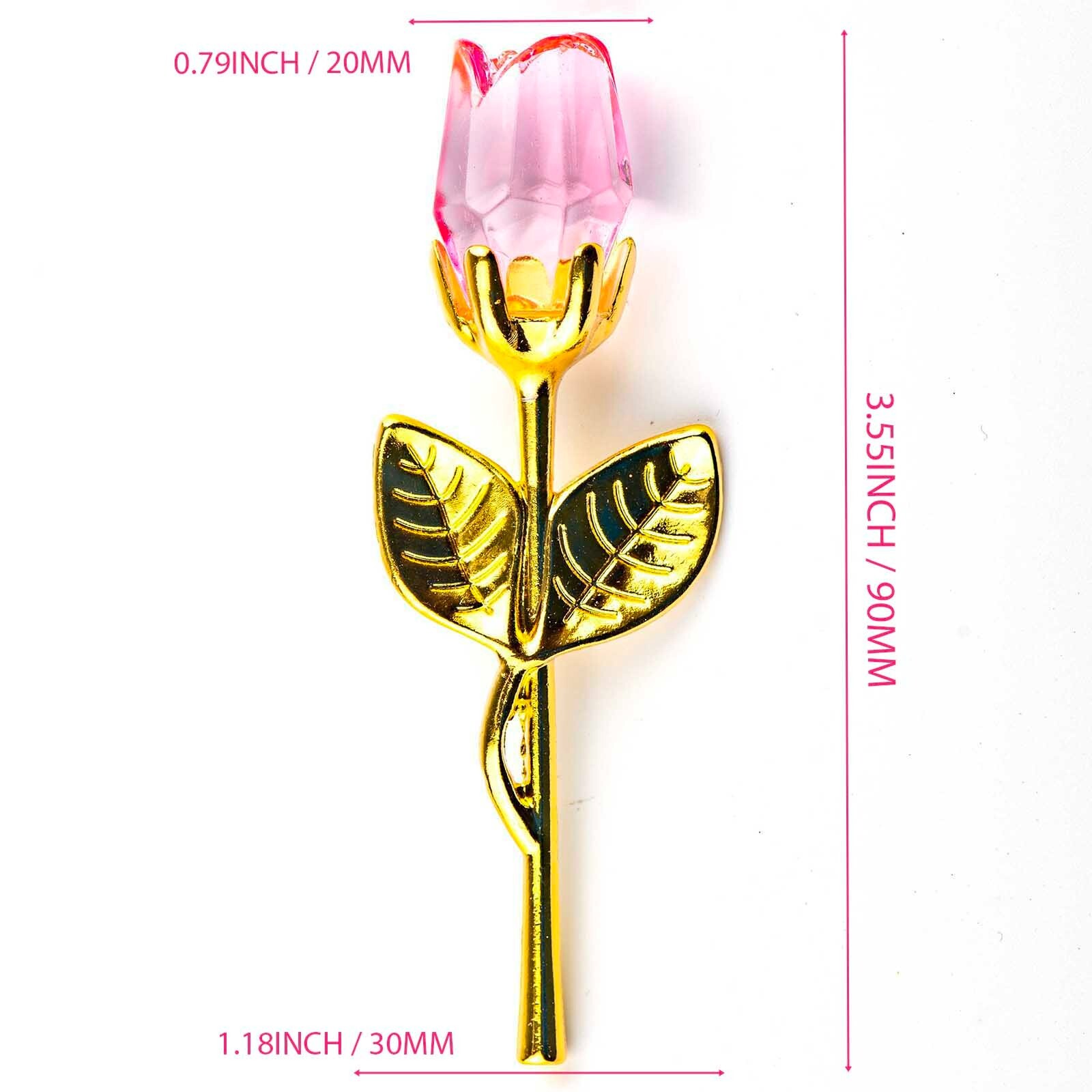 Crystal Rose Eternal Flower Figurine Gift for Women on Birthday, Mother’s Day..
