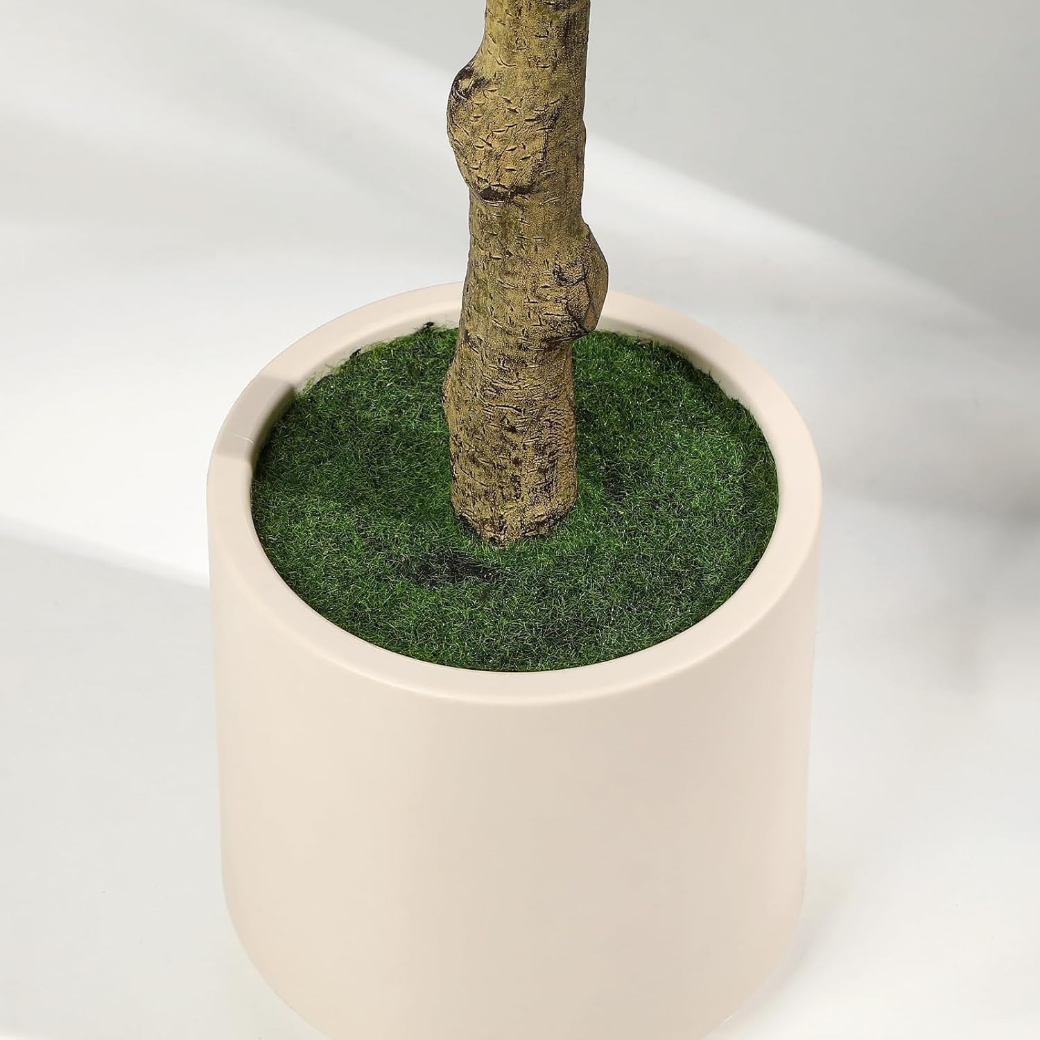 Artificial Olive Tree Potted Fake Plant with Fruits White Planter Home Office