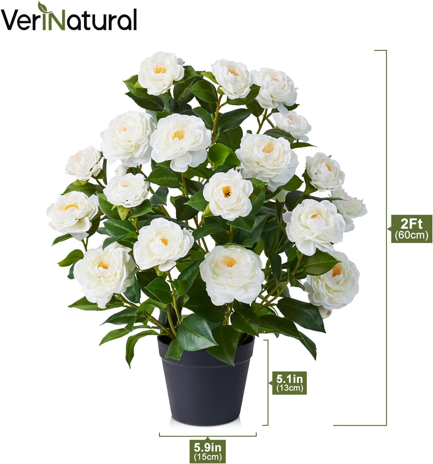 UV Resistant 2Ft Artificial Camellia Tree – Perfect Outdoor Decor Plant