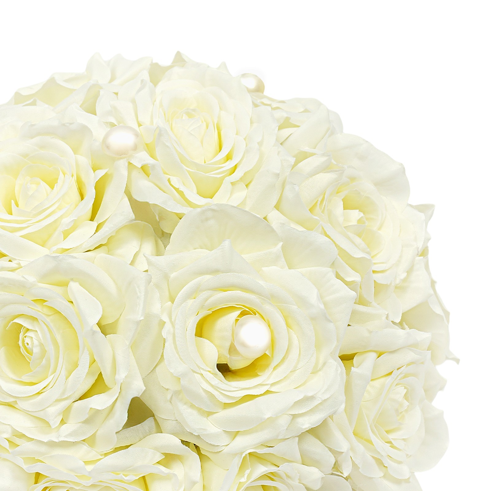 10 Pcs Handmade Bouquet Party Wedding Artificial Flower Balls Deco, Milky White