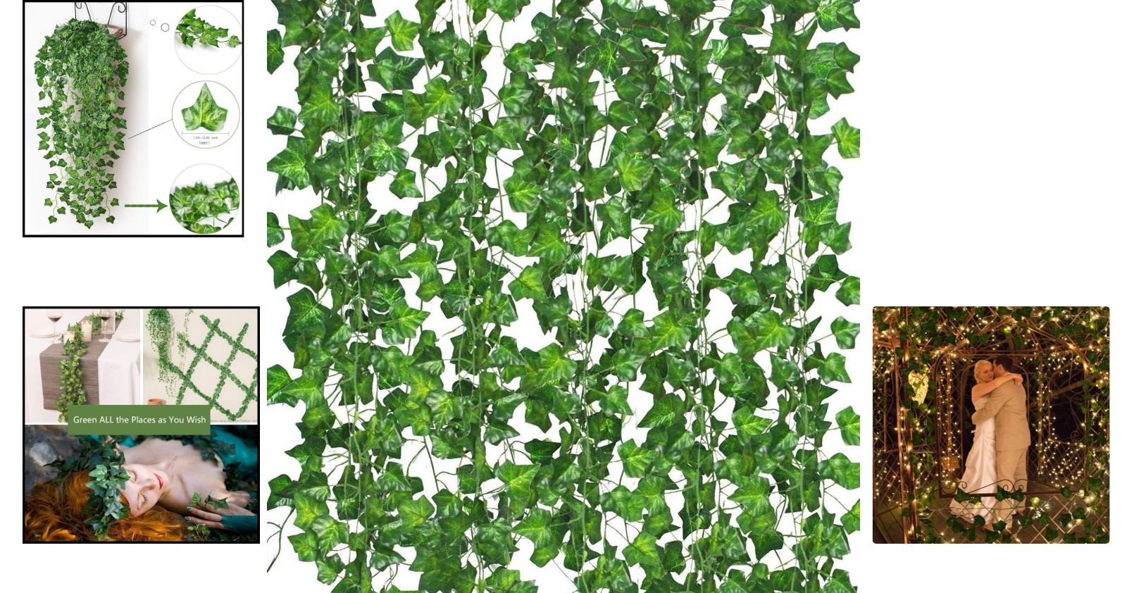 12 Pack 84ft Artificial Ivy Vines with Clips – Lifelike Greenery for Events
