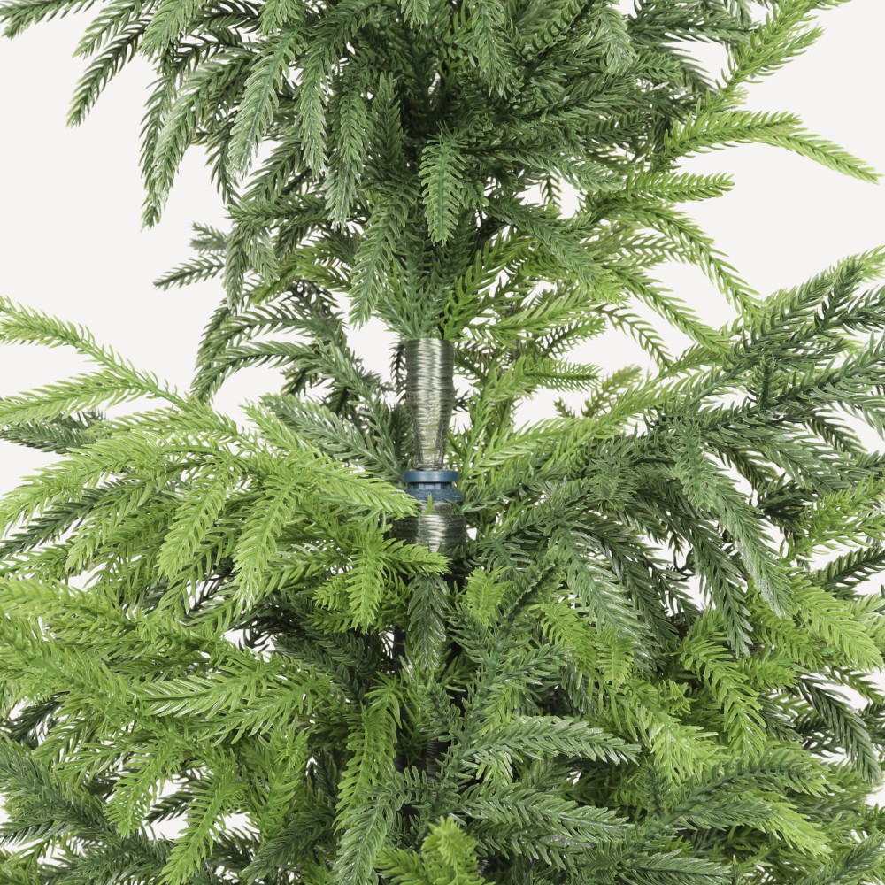4′ Artificial Real Touch Pine Tree in Black Plastic Pot, 2pc/set