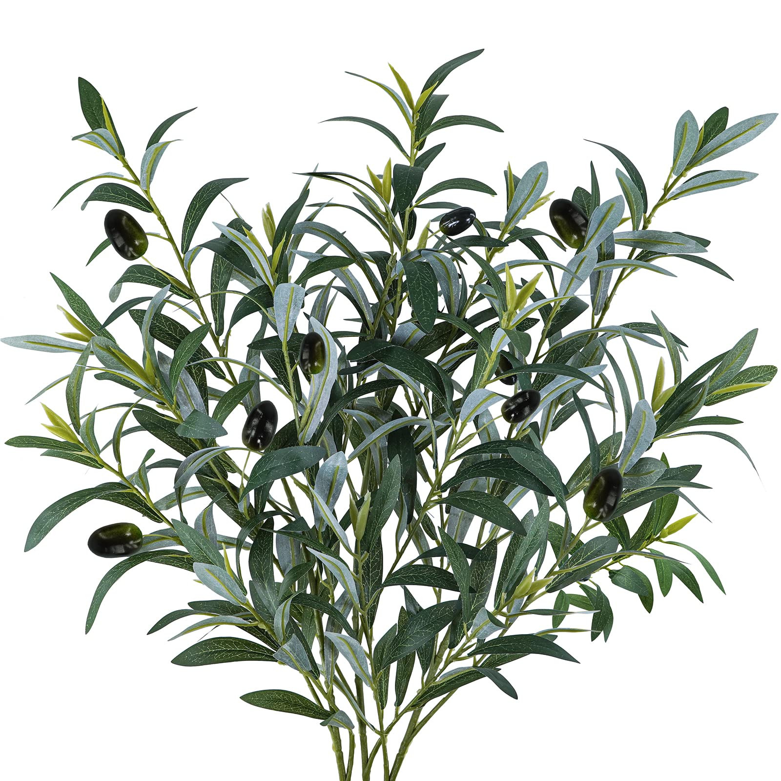 3 Pcs 23.6 Tall Artificial Olive Branches with 261 Leaves Lifelike Faux Euca
