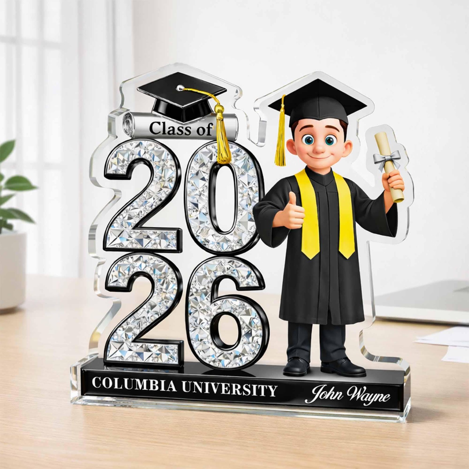 Personalized Graduation Acrylic Plaque 2026, Custom Name College Grad Gift