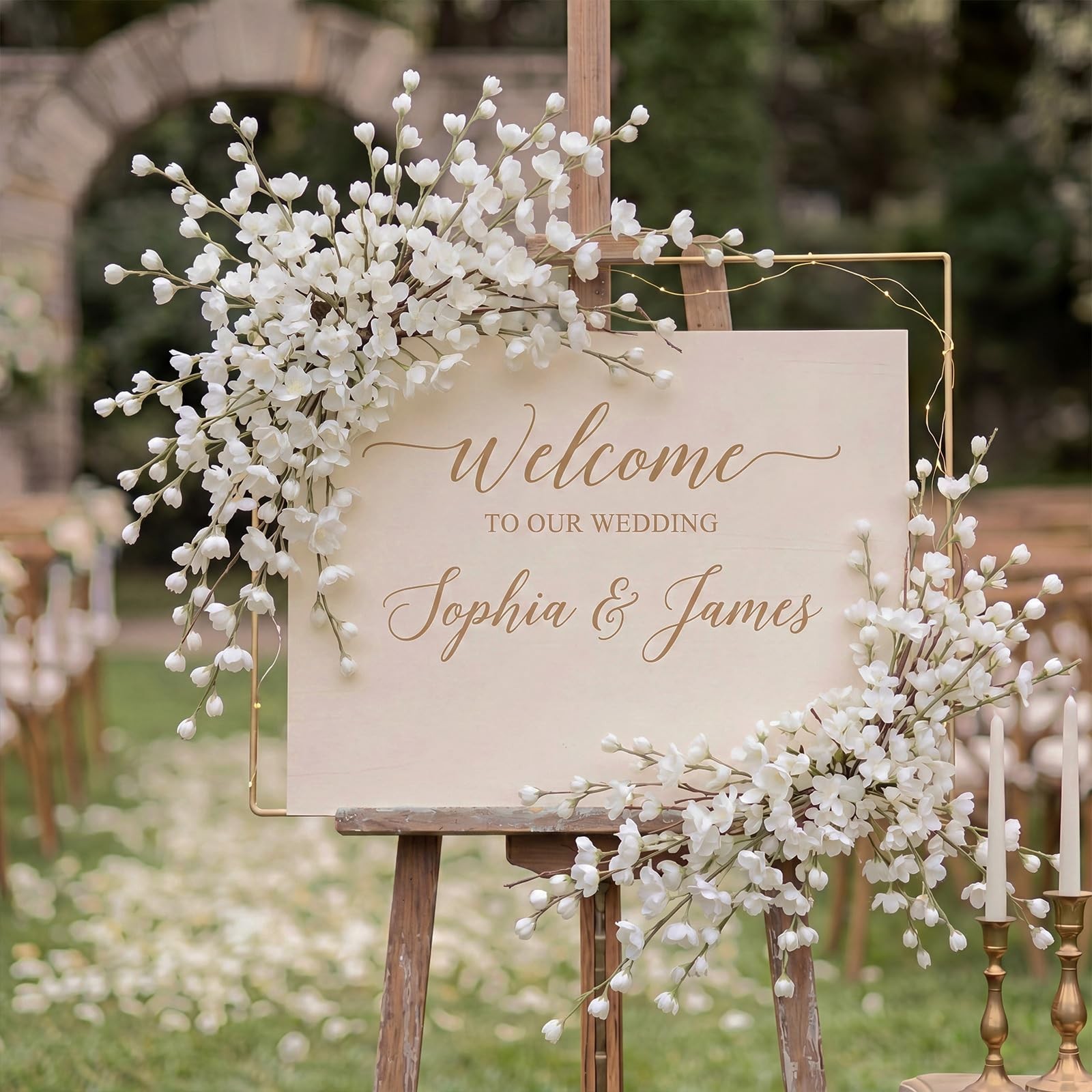 6 Pcs Artificial Blossom Long Stems, 43″ Faux Silk Flower Branches for Tall V…