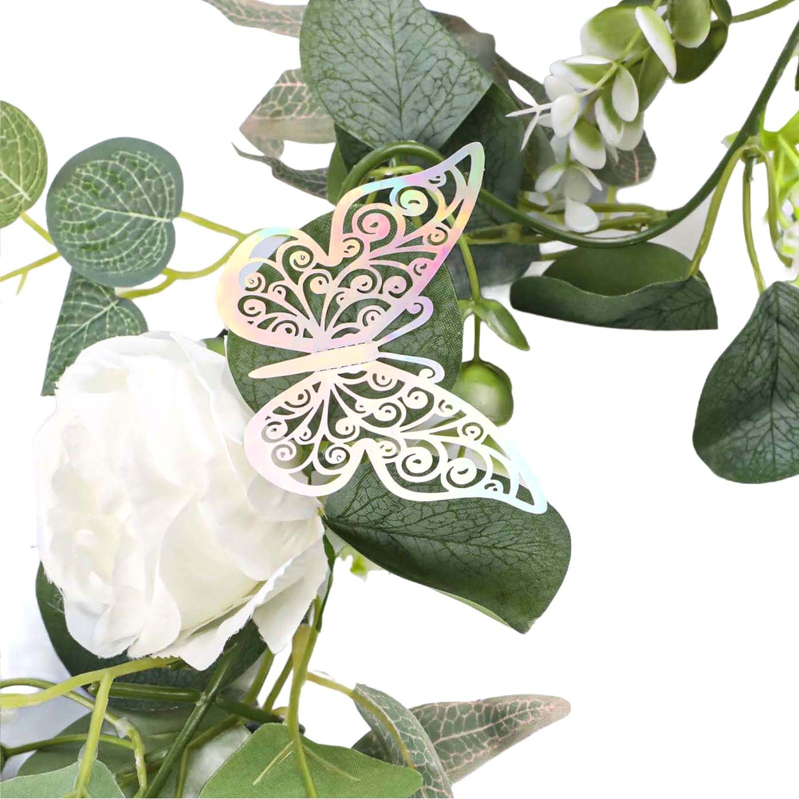 5 9 FT Simulation Rattan Flower Vine with Butterflies for Special Events