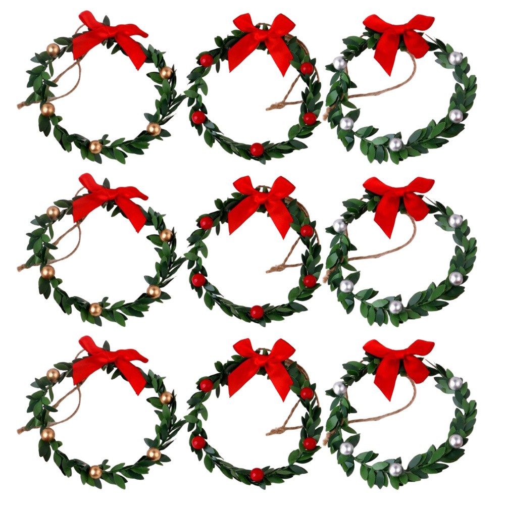 9 Pcs Mini Cabinet Wreaths for Cabinets Kitchen Farmhouse Hanging