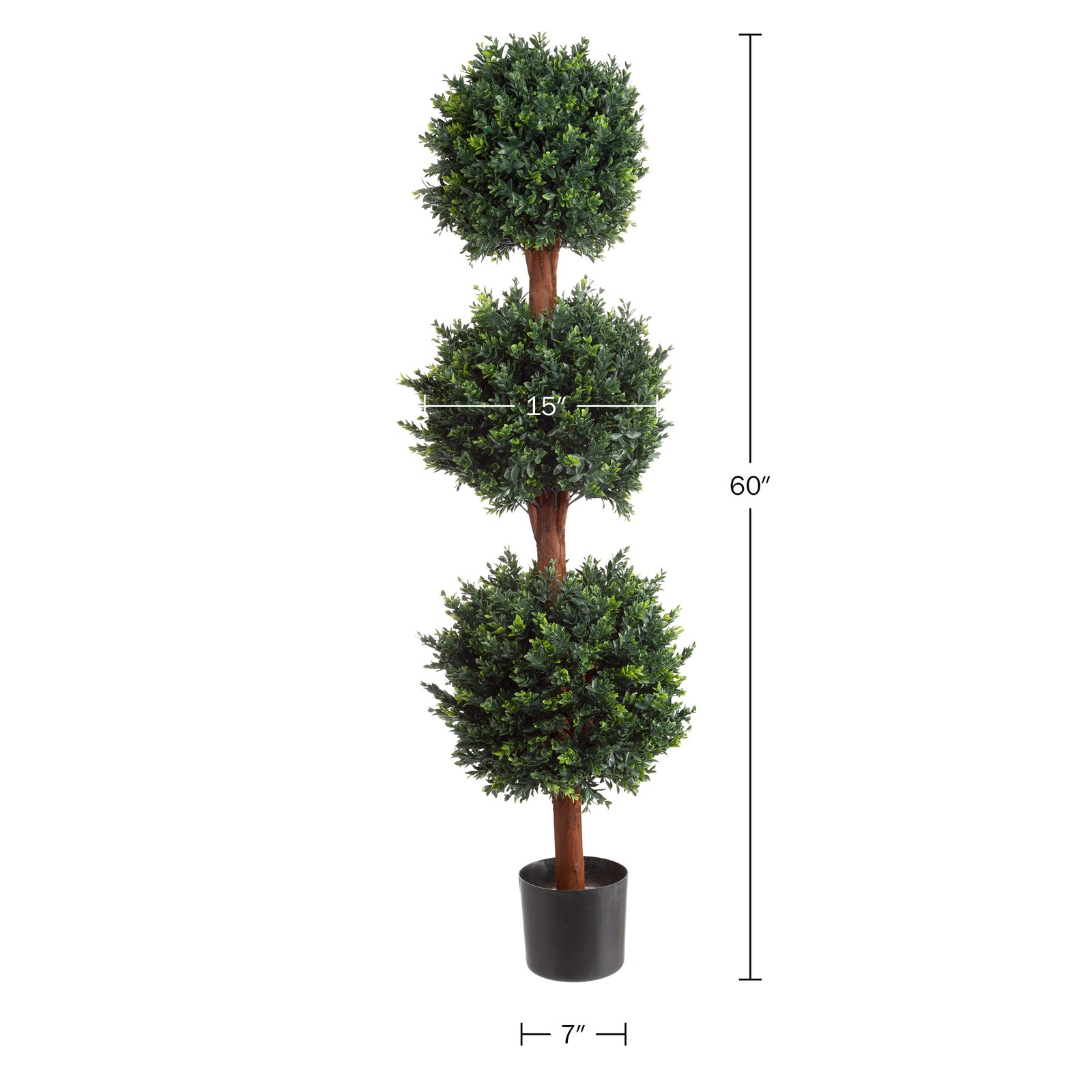 Artificial Tree 5 FT Faux Hedyotis Topiary Ball Plant in Weighted Pot