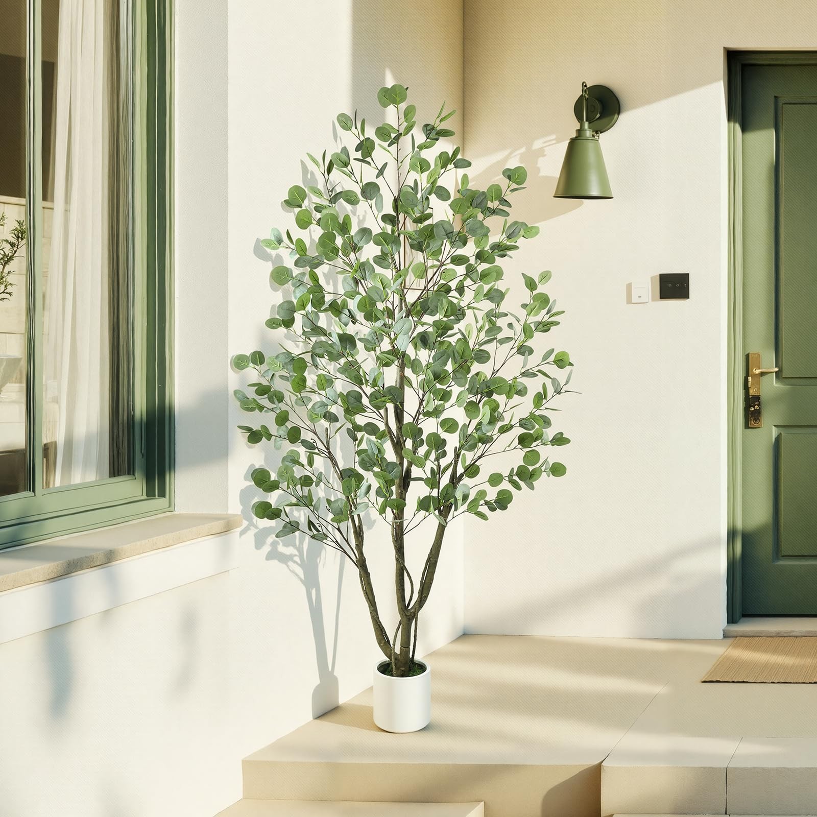 Artificial Eucalyptus Tree 6FT, Indoor Outdoor Faux Tree