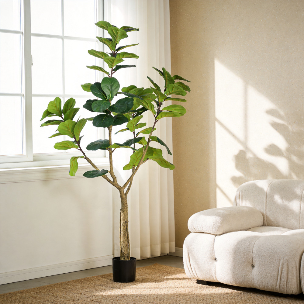 6ft Artificial Fiddle Leaf Fig Tree Faux Potted Plant Indoor Decor