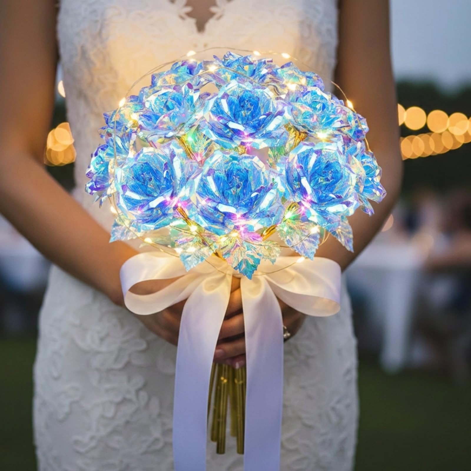 6 Pcs LED Galaxy Rose Flowers – Colorful Crystal Light-Up Gifts for Mom, Girlfri