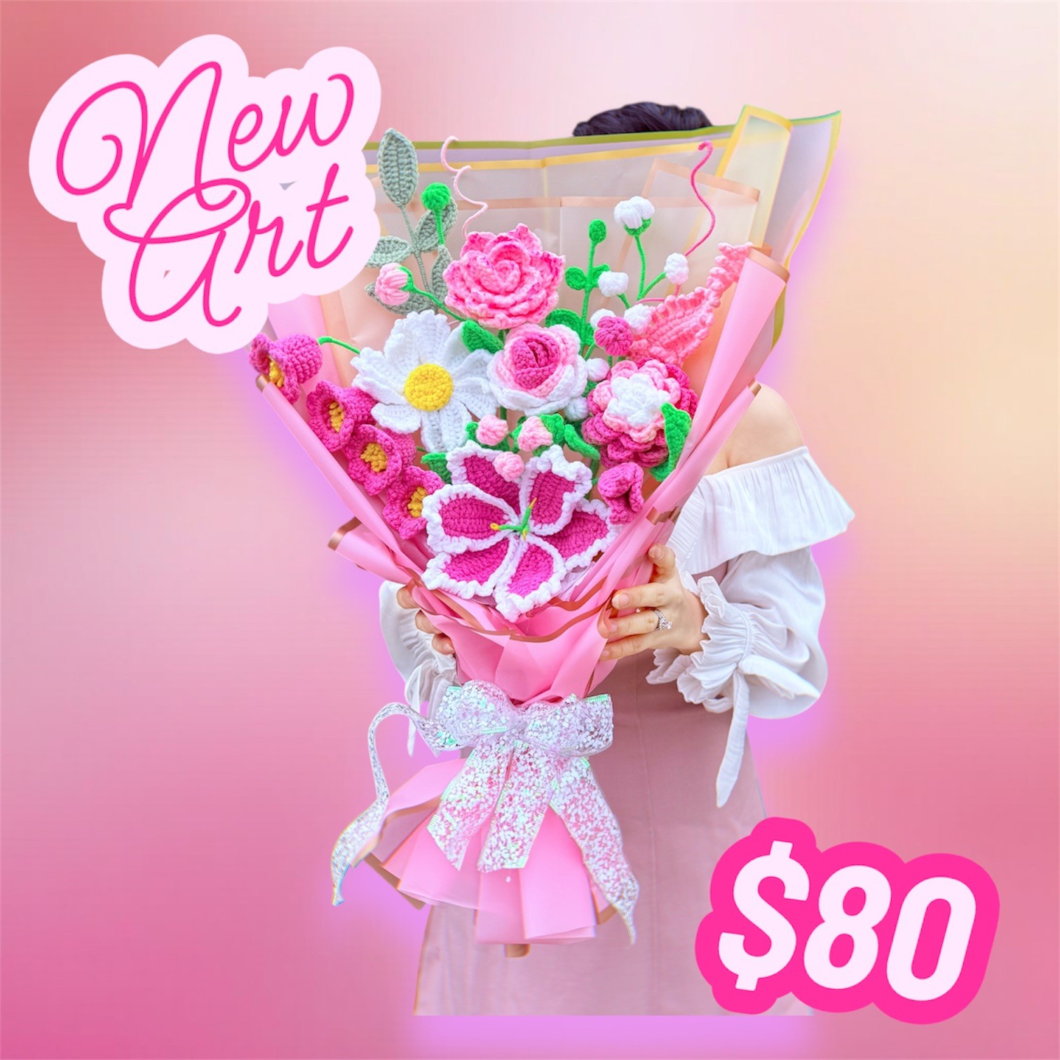 🌸 The Everlasting Pink Dream Crochet Bouquet! 💖