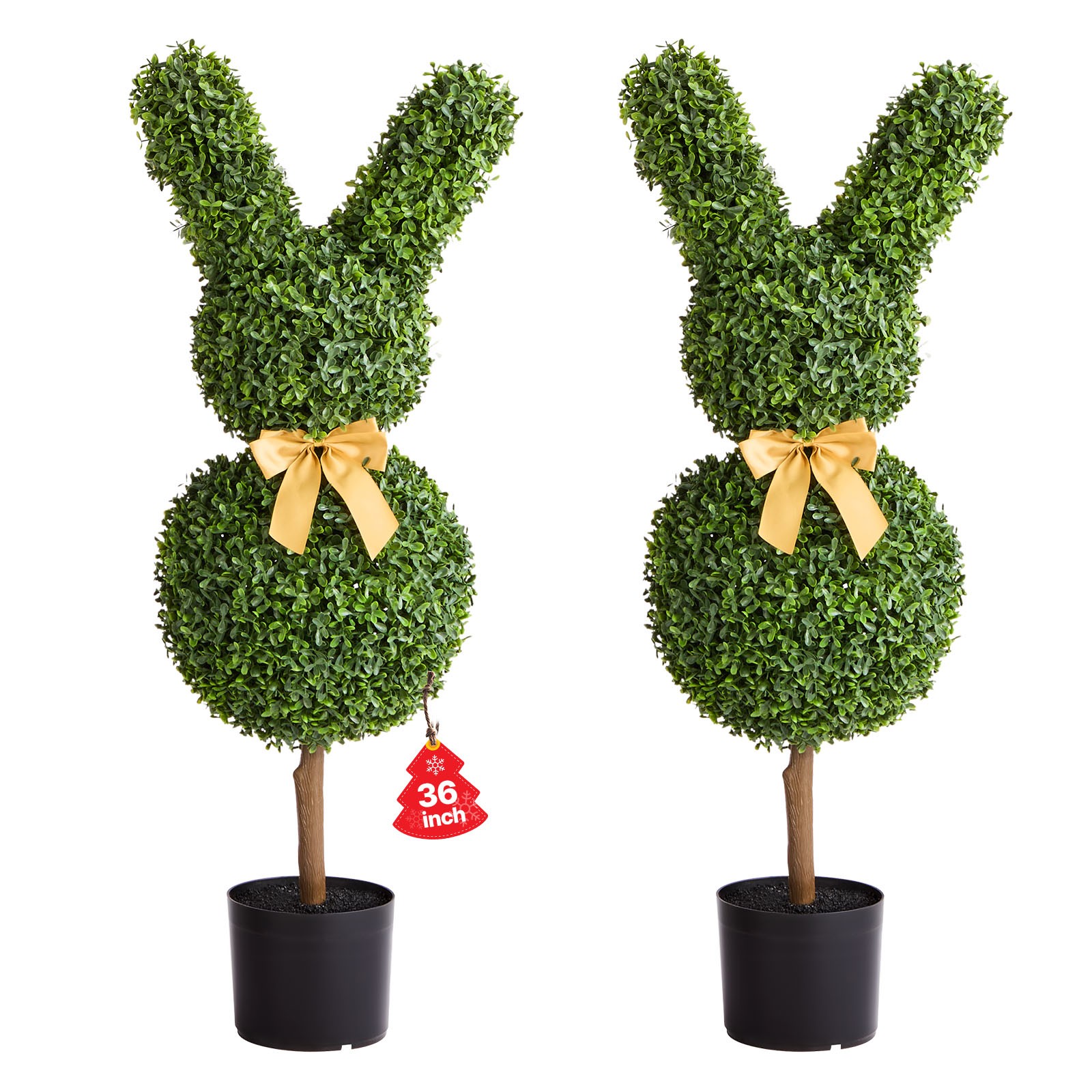 VEVOR Artificial Topiary Bunny Shape Boxwood Ball 36 Inch Faux Plant Home