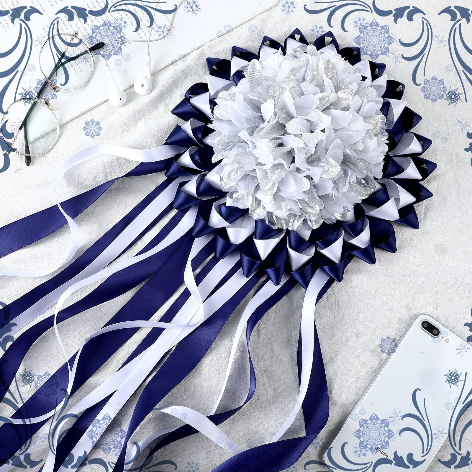 28 Pcs Silver White Assorted Silk Chrysanthemum Homecoming Mum Flowers