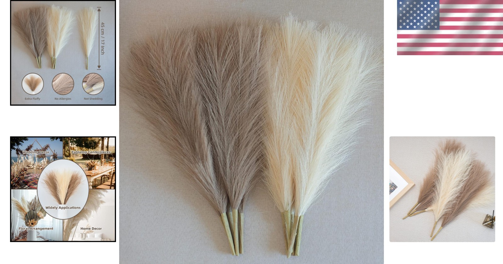 Low-Maintenance 6 Piece Faux Pampas Grass – Perfect for Elegant Arrangements