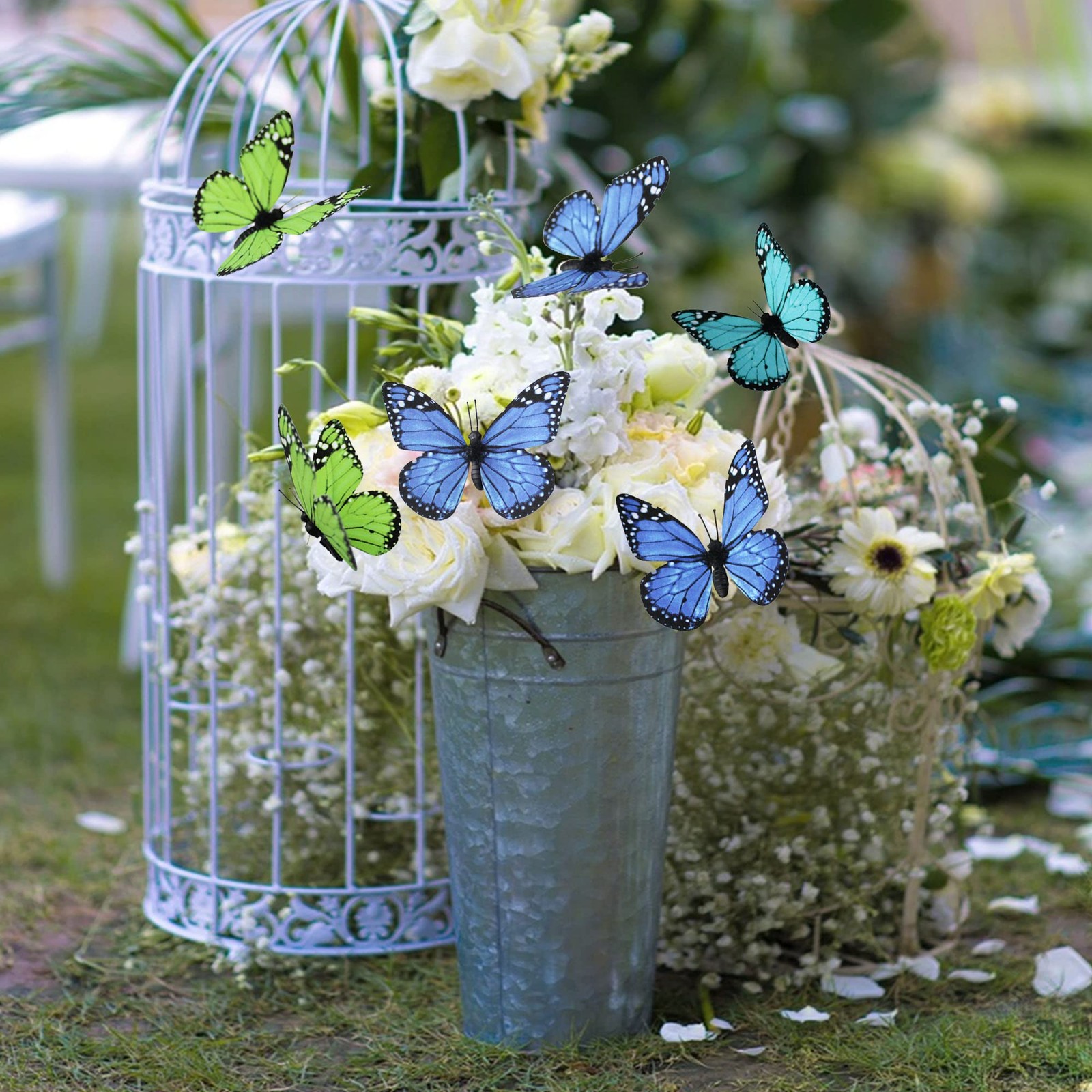 Perfso 12pcs 2size Butterfly Decorations, Simulated Butterflies, 3D Butterfly