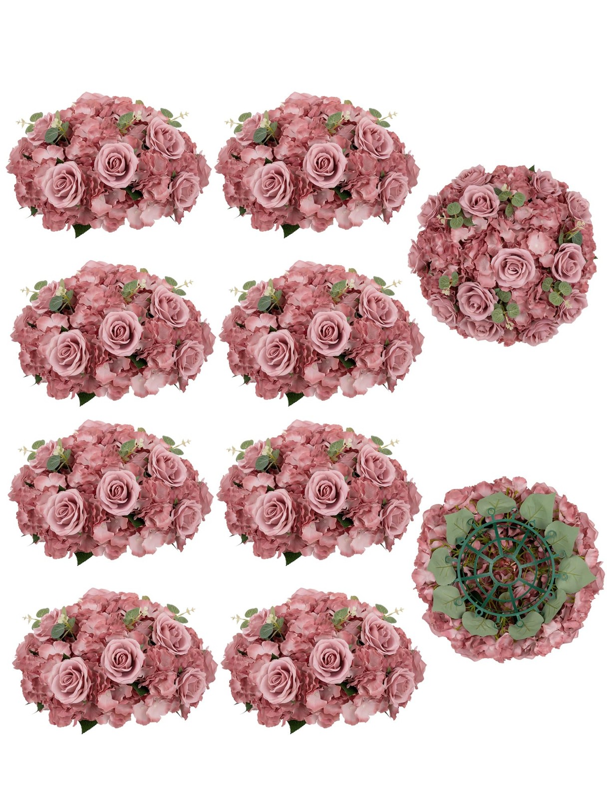 Artificial Flower Balls Wedding Centerpieces 10pcs 15.7″ Large Dusty Pink Fak…
