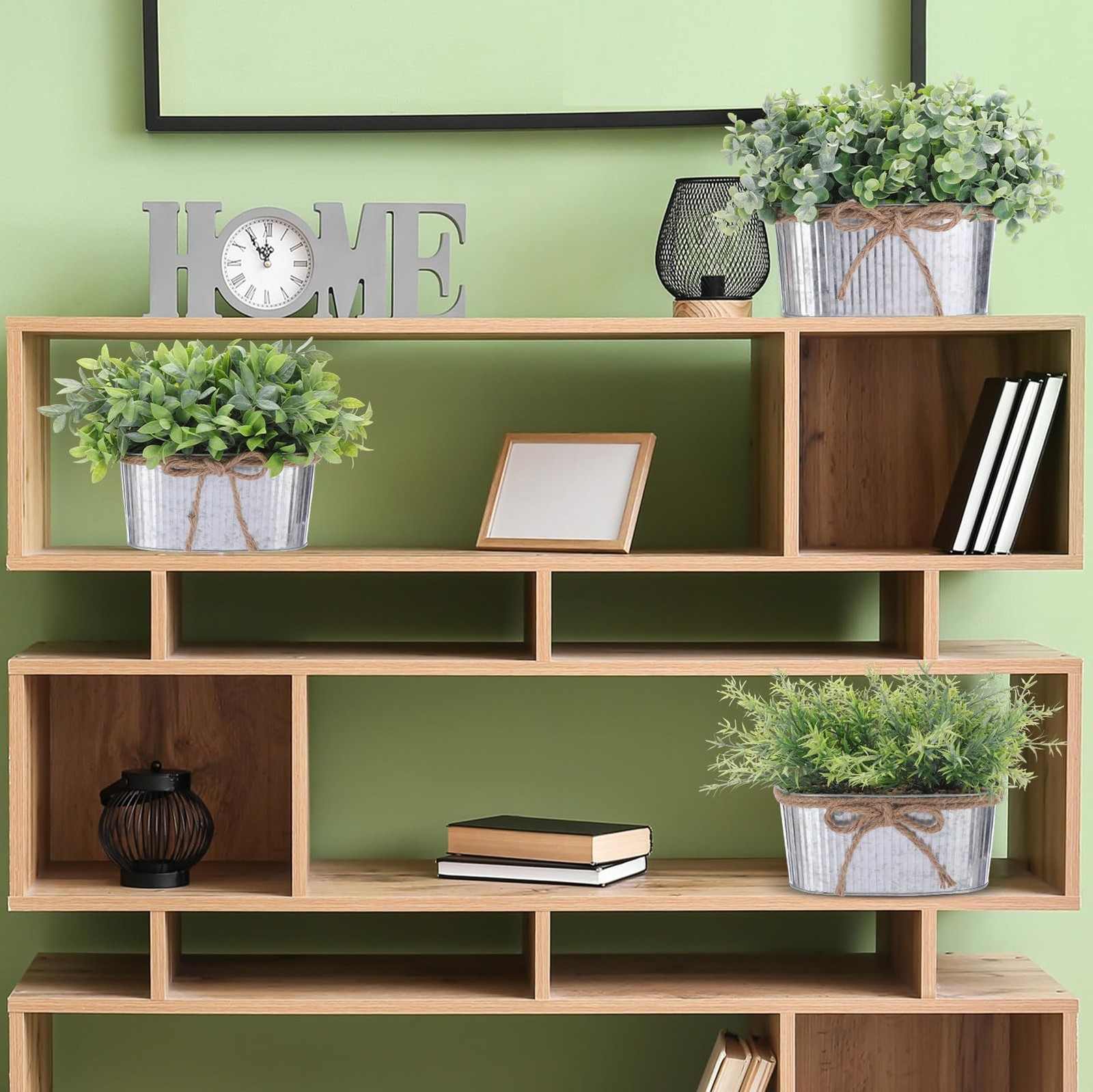 3 Pack Spring Mini Potted Artificial Eucalyptus Fake Plants Farmhouse Galvani…