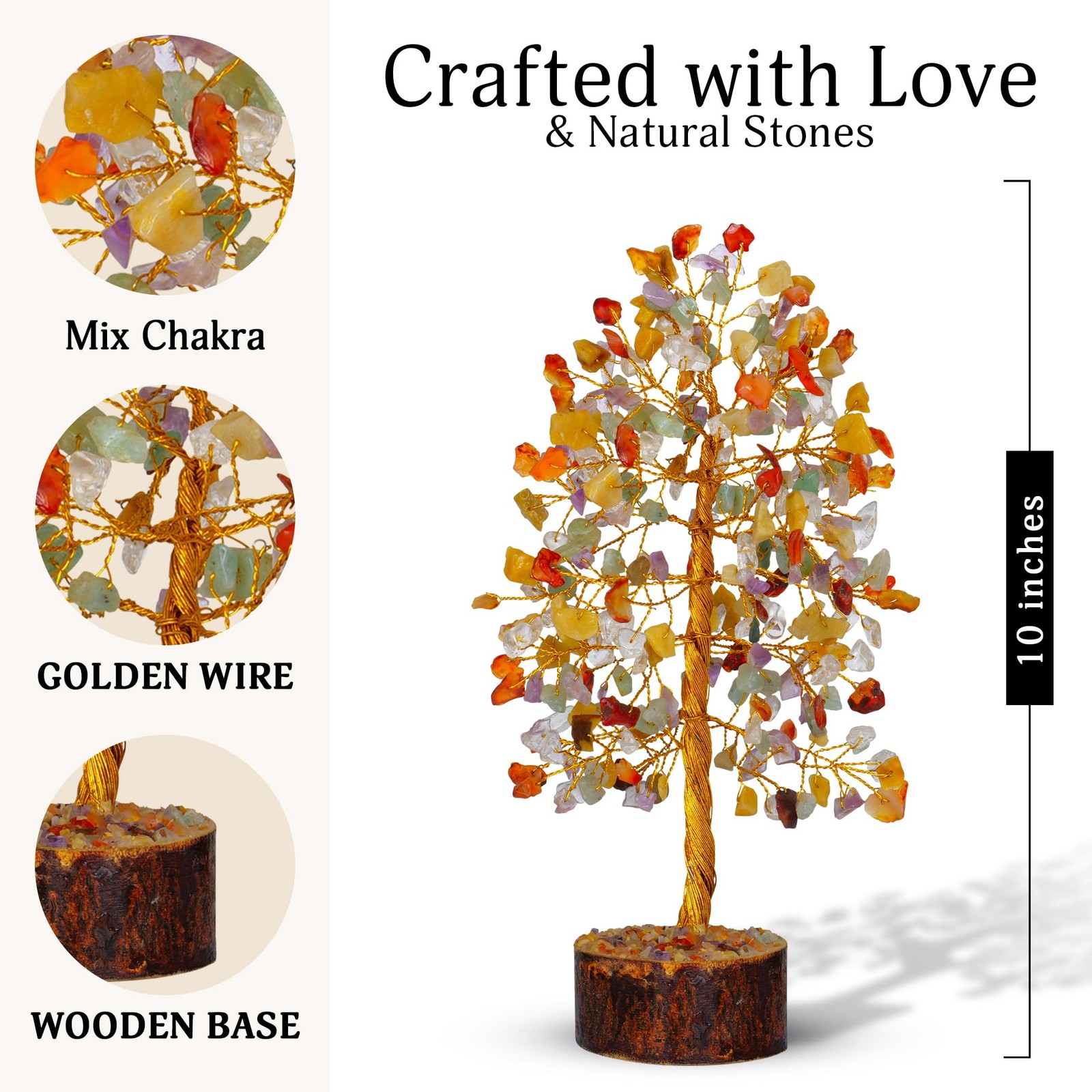 Gemstone Money Tree Reiki Healing Chakra Balancing Handmade Bonsai Trees Spir…
