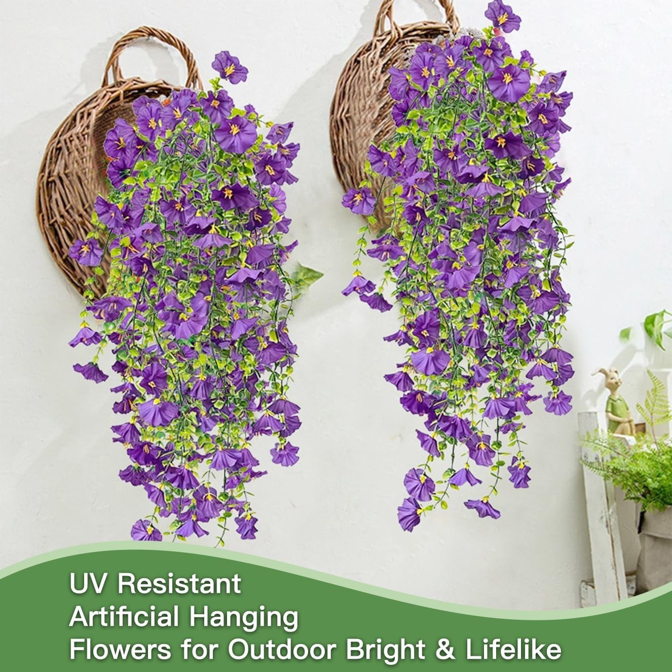 Artificial Flowers for Outdoors Fake Morning Glory Hanging Flower Decoration,…