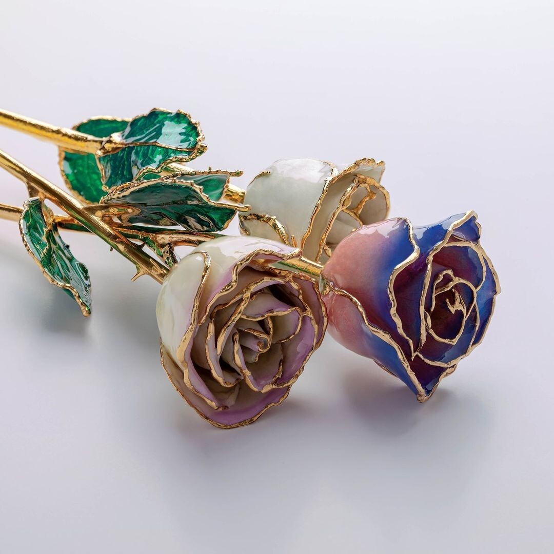 Genuine Purple Rose with Platinum Trim