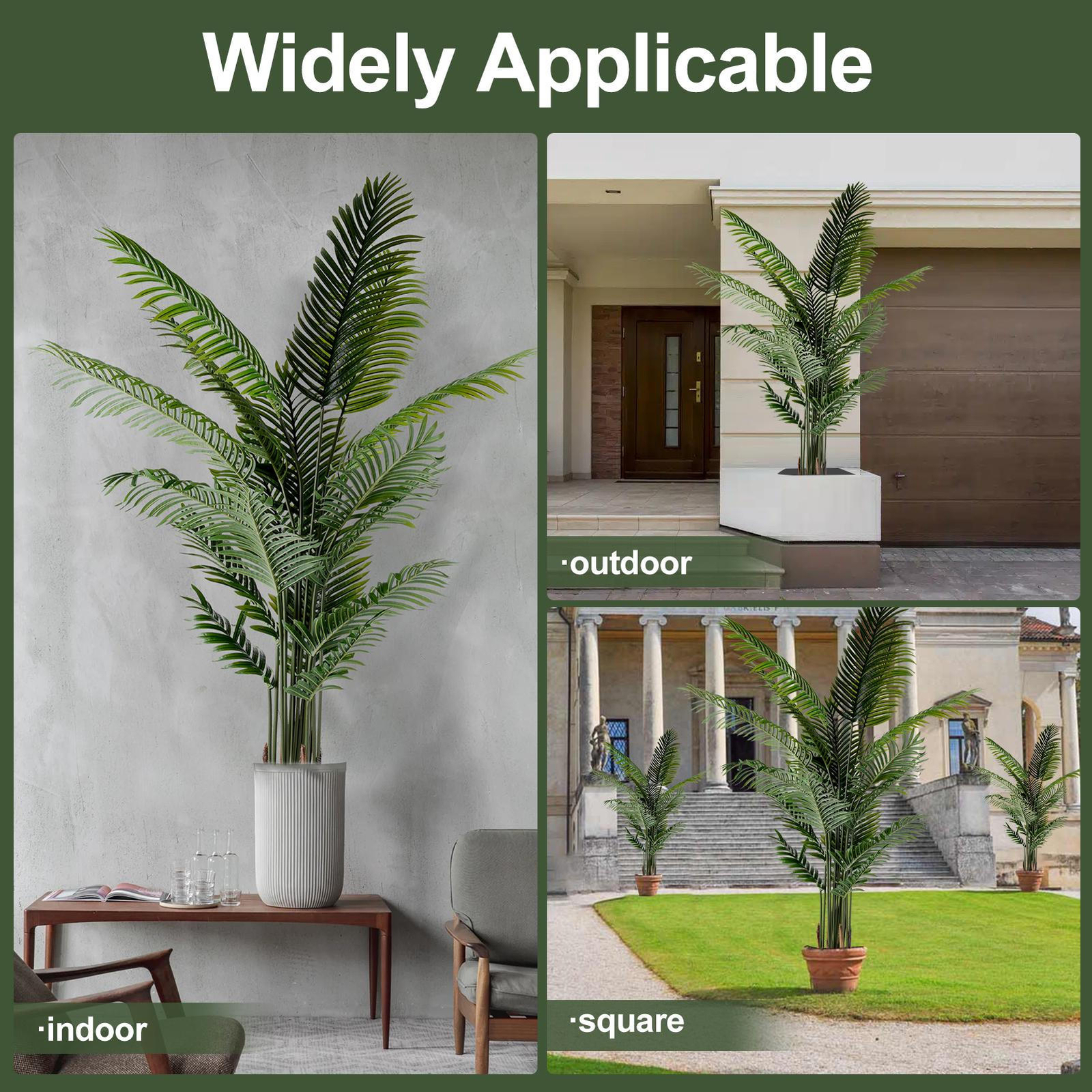 200cm Large Artificial Palm Tree Tropical Plants Branch Plastic Fake LeavesDecor