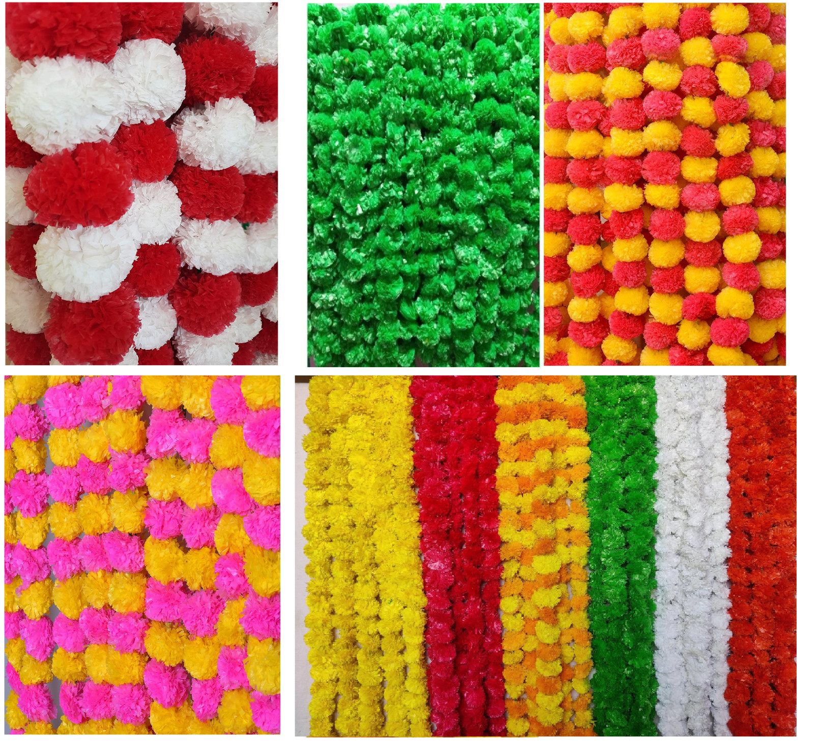 100 PC Artificial Marigold Indian Event Wedding Flower Garlands Vine Decoration