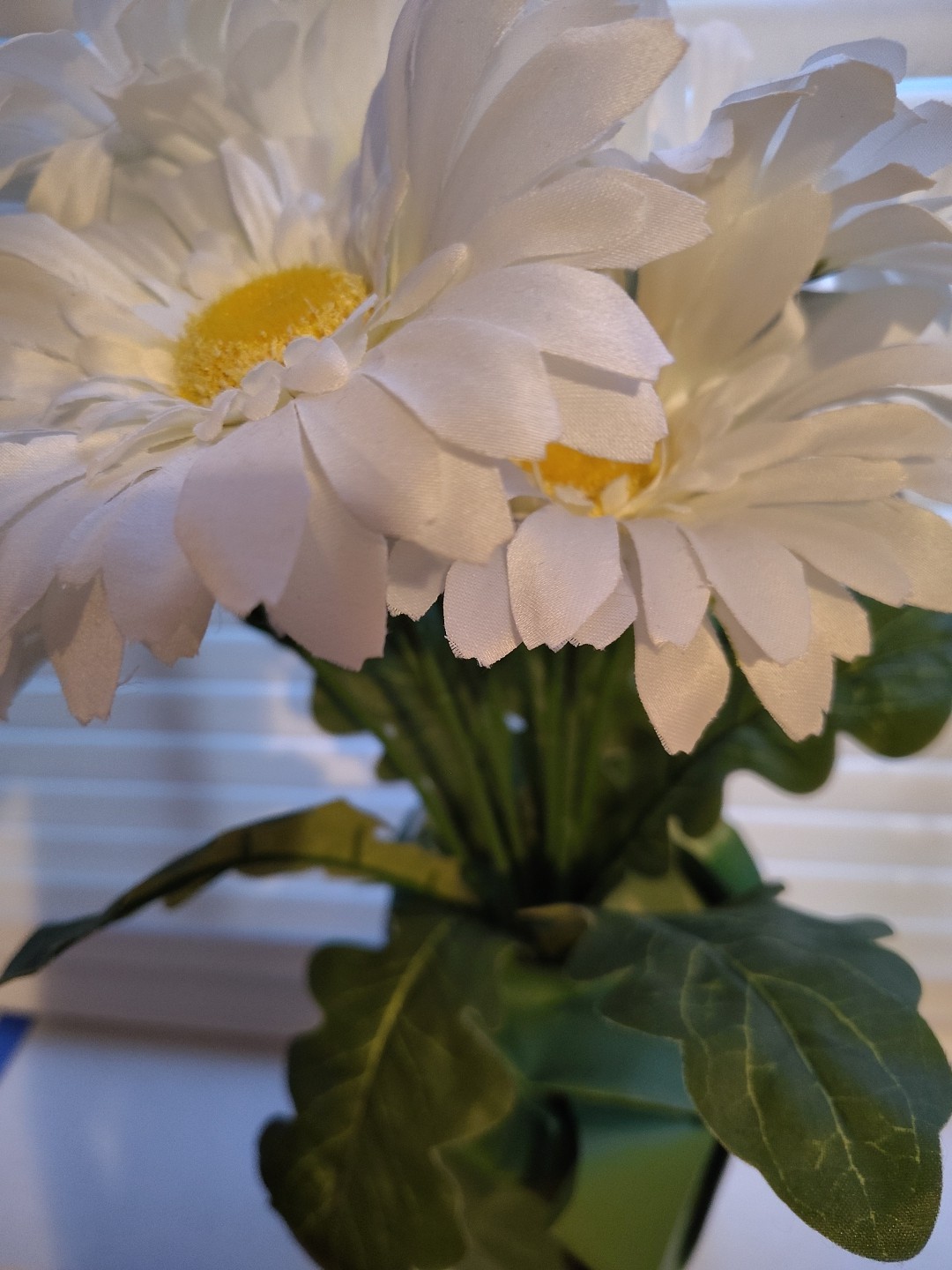 Artificial White Daisy In Pot With Paper