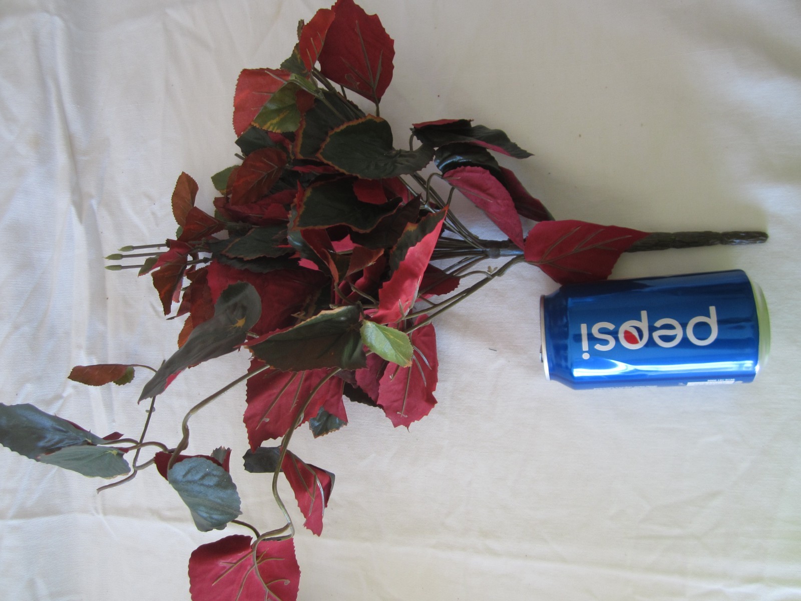 Lot of RED & GREEN Artificial Floral BUSH LEAVES Tree Branches Greenery Decor